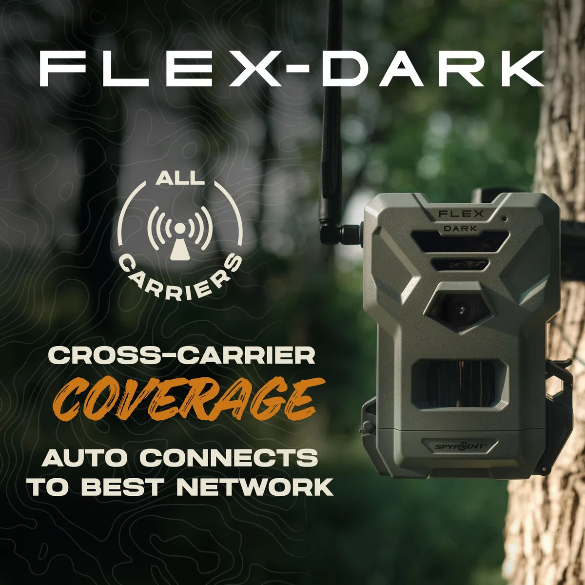 SPYPOINT Flex-Dark Telecamera Cellulare da Sentiero, Foto da 40MP, Video 1080p + Audio, Fotocamera da Gioco Senza Bagliore, Visione Notturna da Caccia, Attivazione del Movimento, Rilevamento 30m
