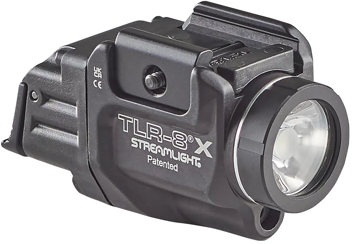 Streamlight 69414 TLR-8 x 500 lumen arma tattica con laser rosso integrato per pistole selezionate, incluse opzioni di interruttore posteriore, kit di montaggio e chiave, nero
