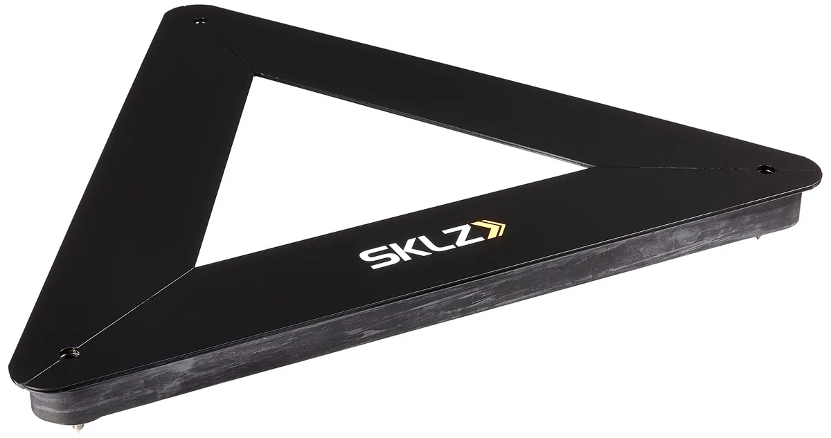 SKLZ Triangolo di Passaggio per Hockey,Struttura in Acciaio Pesante,Migliora Tiri e Passaggi,56 cm per Lato,Adatto per Allenamenti su Ghiaccio,Cemento,Piastrelle,e Pannelli di Tiro - Nero