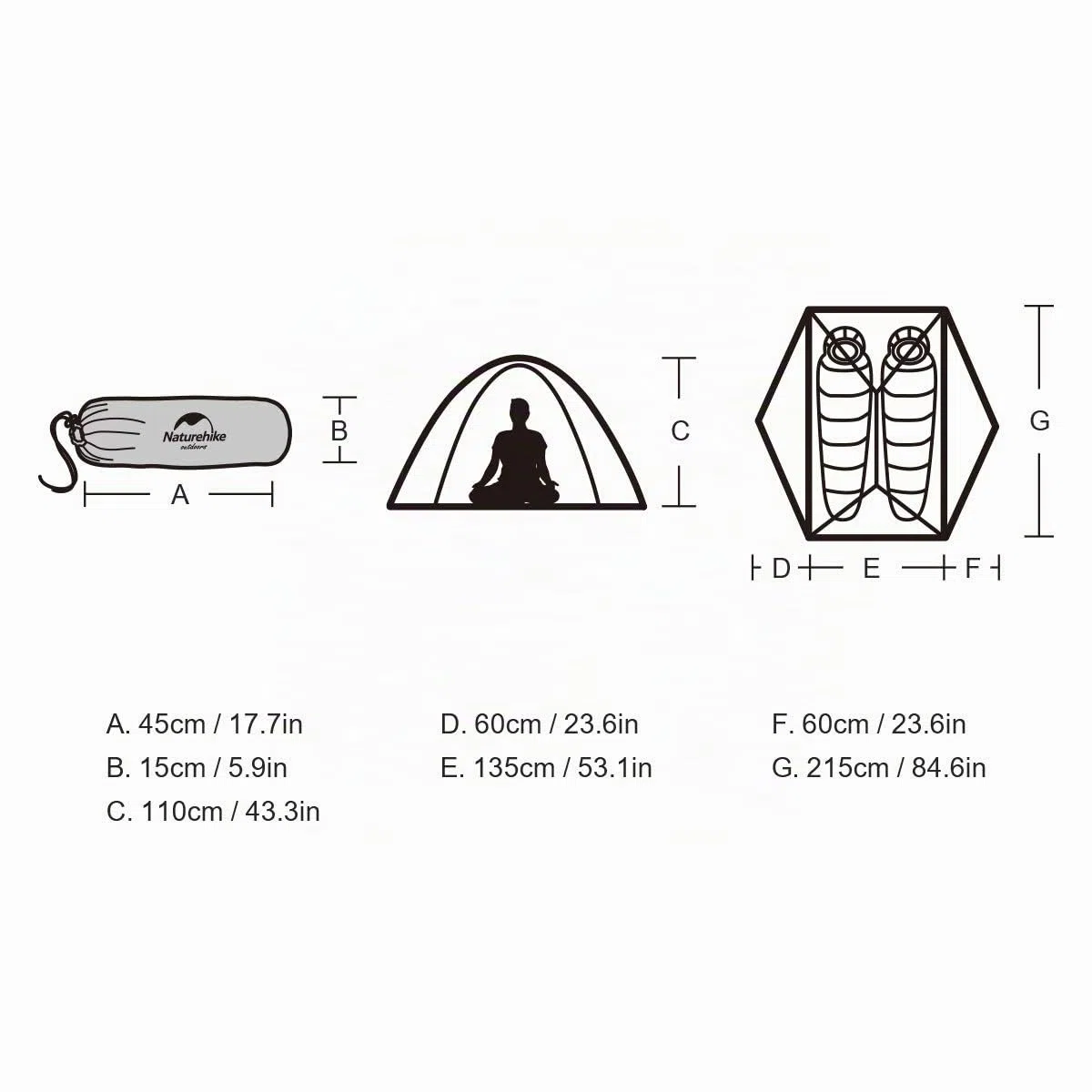 Naturehike Star-River - Tenda da trekking impermeabile, professionale, a doppio strato, per 2 persone, impermeabile, impermeabile, per campeggio