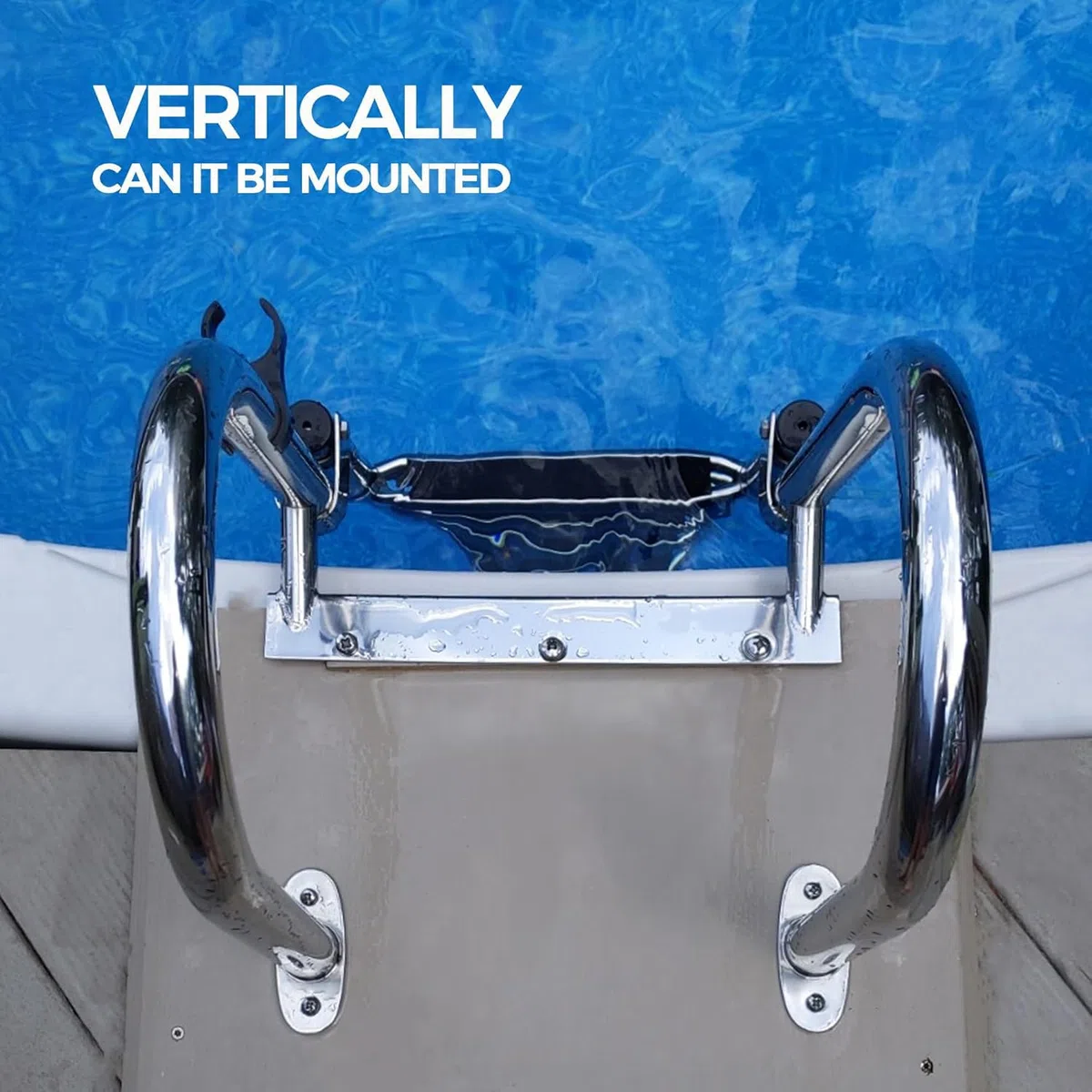 Scaletta Bagno Scaletta Piscina Barca Pieghevole, Acciaio Inox Ponte Yacht con Gradini Antiscivolo, Corrimano E Ampio Pedale Scala 4 Carico 150Kg