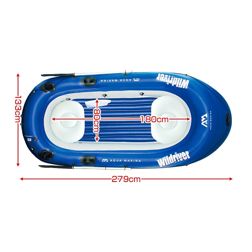Greatwhite - Gommone da 283 cm, con motore elettrico da 180 W, 12 V, 2 supporti per canna da pesca