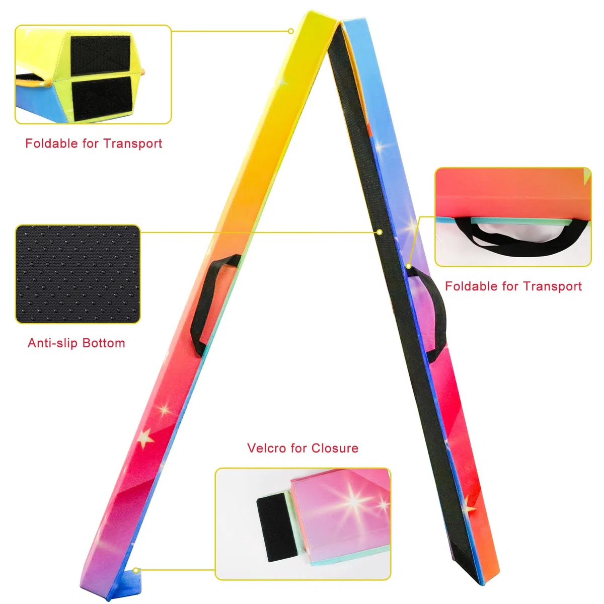 Trave Ginnastica Artistica per Casa 300/270/240 cm, SportBob Trave Pieghevole Ginnastica Portatile per Allenamento, Trave Equilibrio con Base In Gomma Antiscivolo per Bambini, Principianti e Ginnasti Professionisti