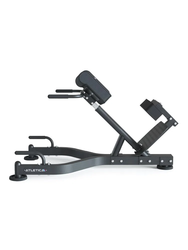 ATLETICA Hyperextension regolabile | Allenamento della schiena | Portata 200 kg | Alta stabilità | Regolabile | Manici extra per flessioni