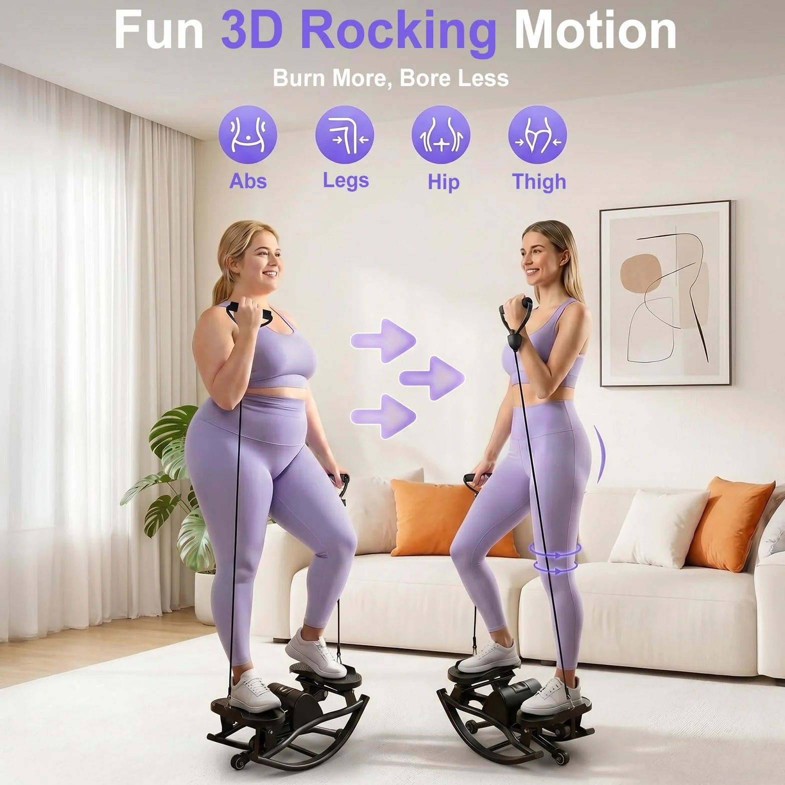 Upgraded Rock Stepper Fitness Casa, Movimento Laterale Mini Twist Stepper Silenzioso Delicato Sulle Articolazioni per Fianchi, Gambe, Glutei