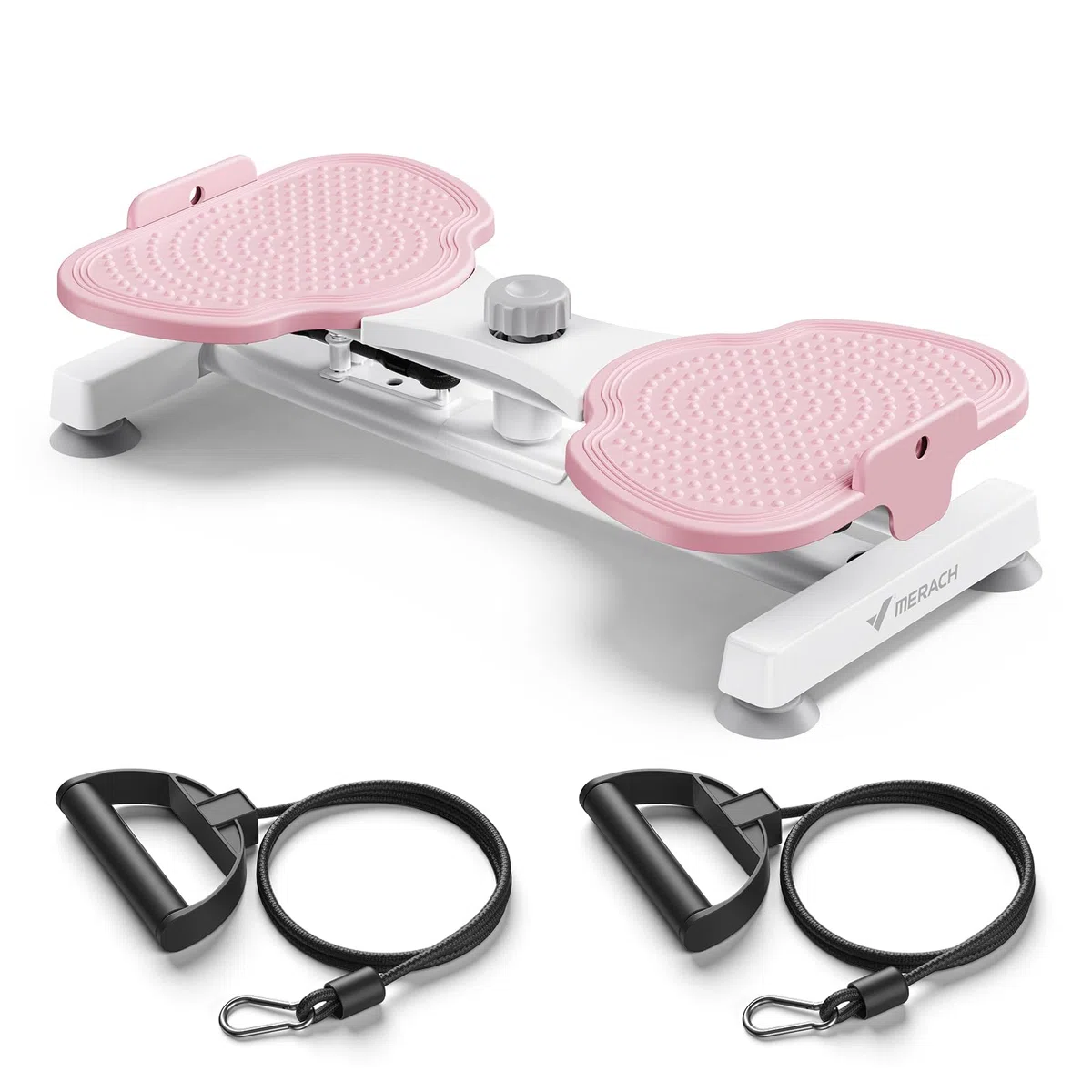 MERACH Twist Waist Disc Board per le Donne, Waist Whisper con 2 Fasce Elastiche, Pedana Rotante Dimagrante per Allenare Core e Fianchi, 136KG Max per Fitness & Ginnastica - Rosa (Pro)
