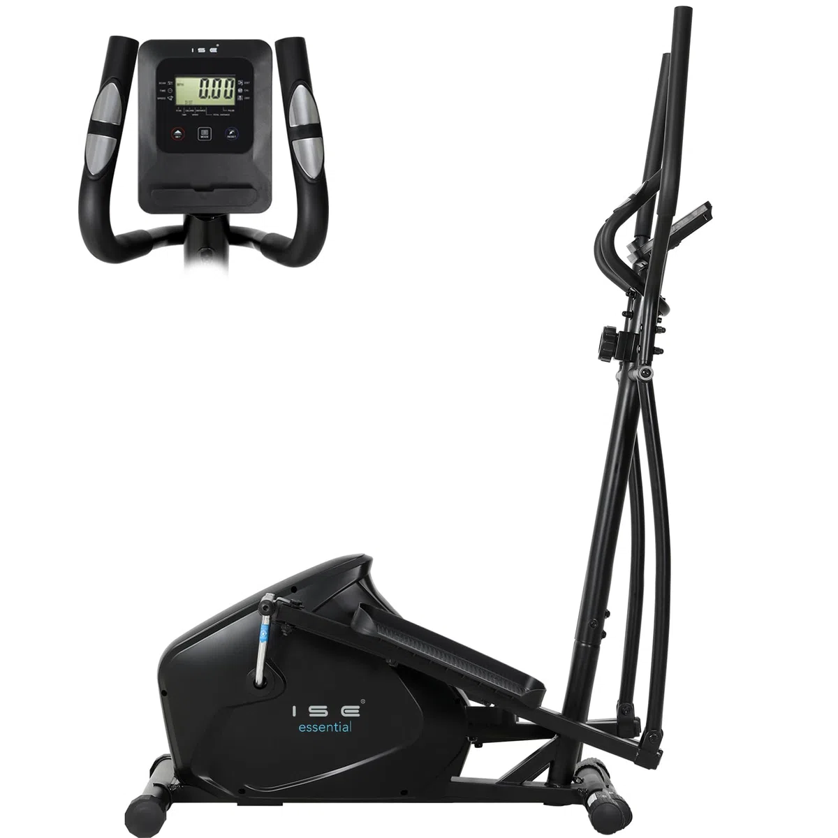 ISE Ellittica da Casa, Cyclette Ellittica Professionale con Resistenza Magnetica Schermo LCD Supporto per Smartphone