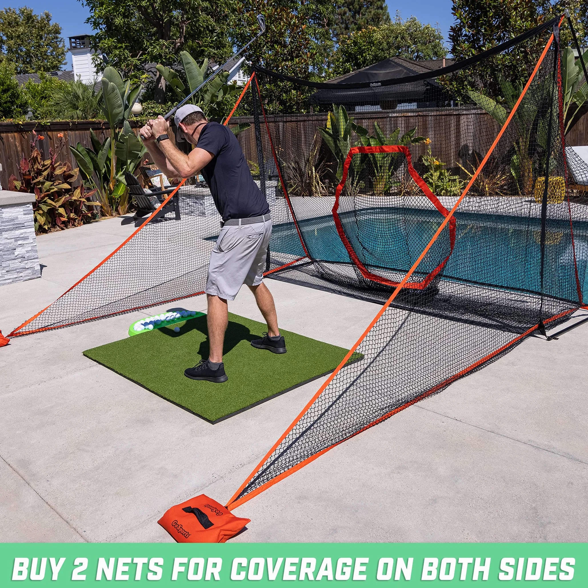 GoSports Golf Practice Hitting Net – Scegli tra enormi reti da 20,8 x 17,8 cm – Campo di guida personale per interni ed esterni – Progettato da golfisti per golfisti
