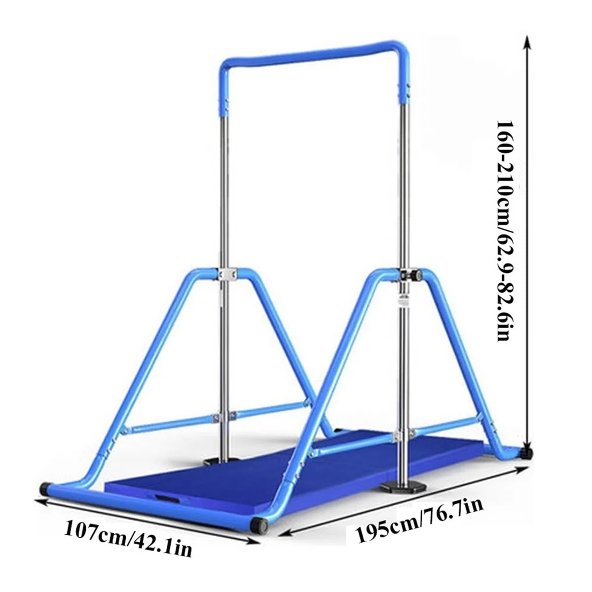 Gymnastic Kip Bars Folding Horizontal Bar Practice Bar Pull Up Bars for Home with Adjustable Height Training Bar for Kids And Adult 440lbs Capacity