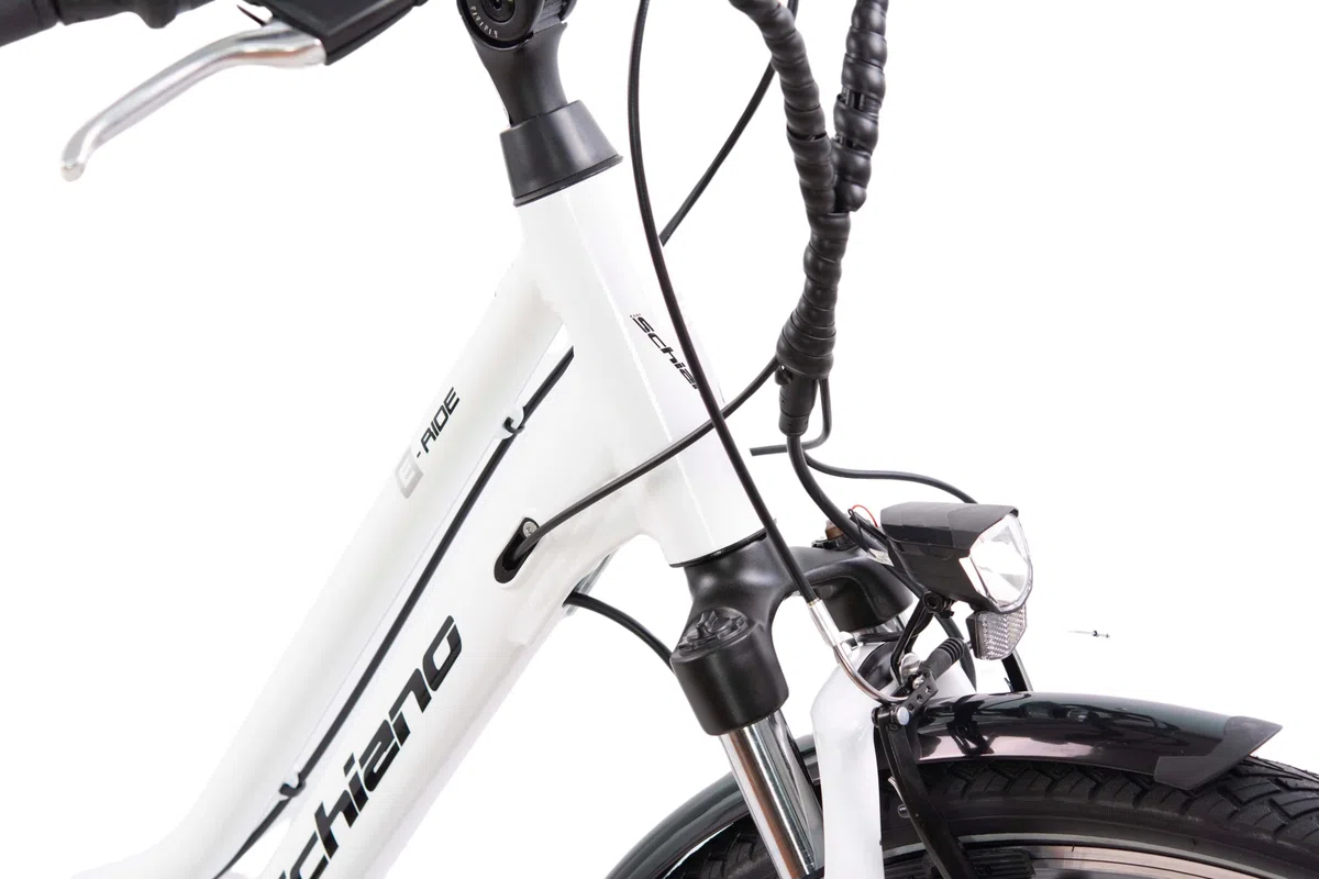 F.lli Schiano E-Ride, Bici Elettrica da Trekking 28 Inches per Adulti, 36V 10.4Ah Batteria Rimovibile, Motore 250W 40Nm, Trekking Ebike, Bianco