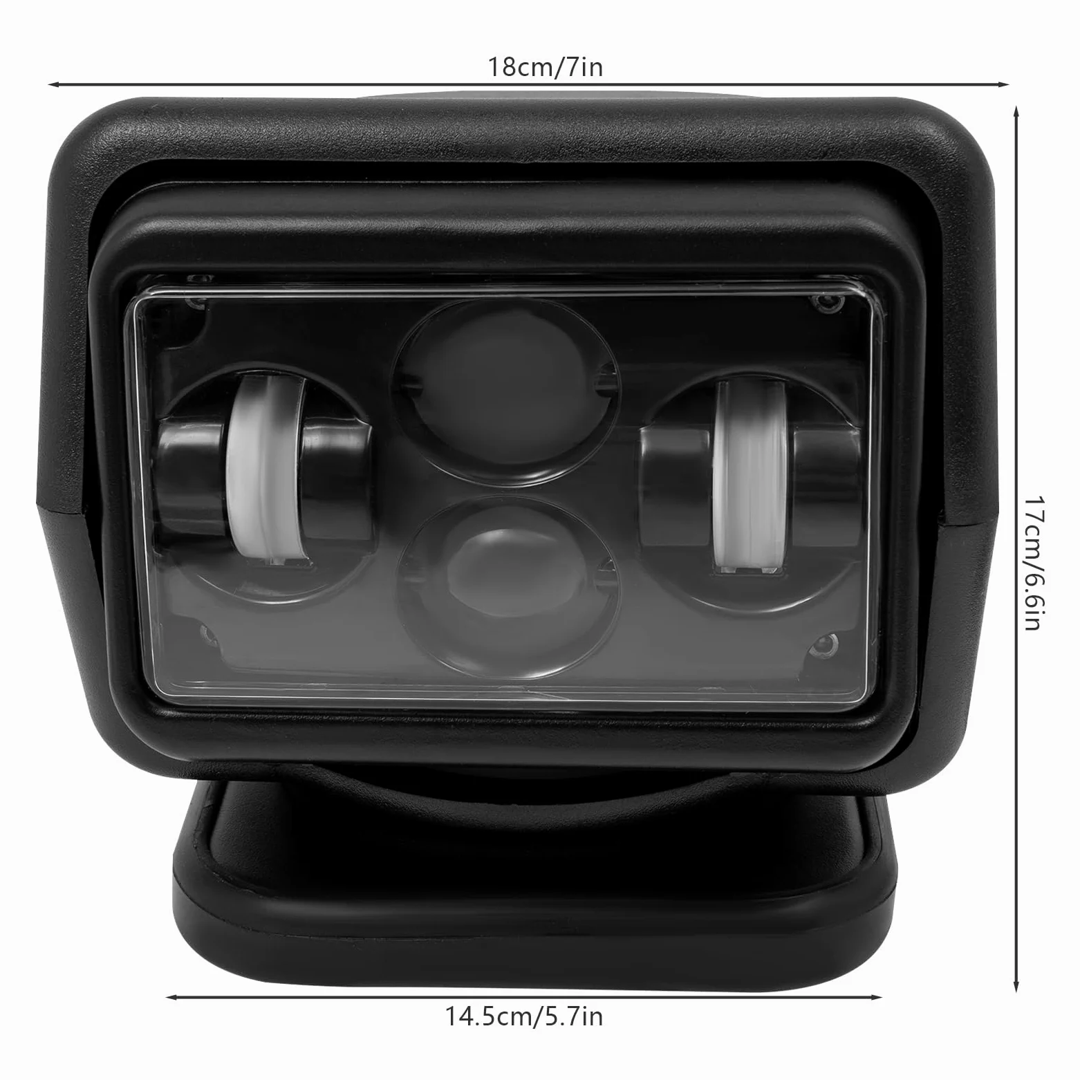 Faro da lavoro a LED con telecomando 60W 8000LM – IP67 Luce da lavoro impermeabile con base magnetica per fuoristrada, camion, imbarcazioni, campeggio – Girevole a 360°, telecomando incluso (Nero)