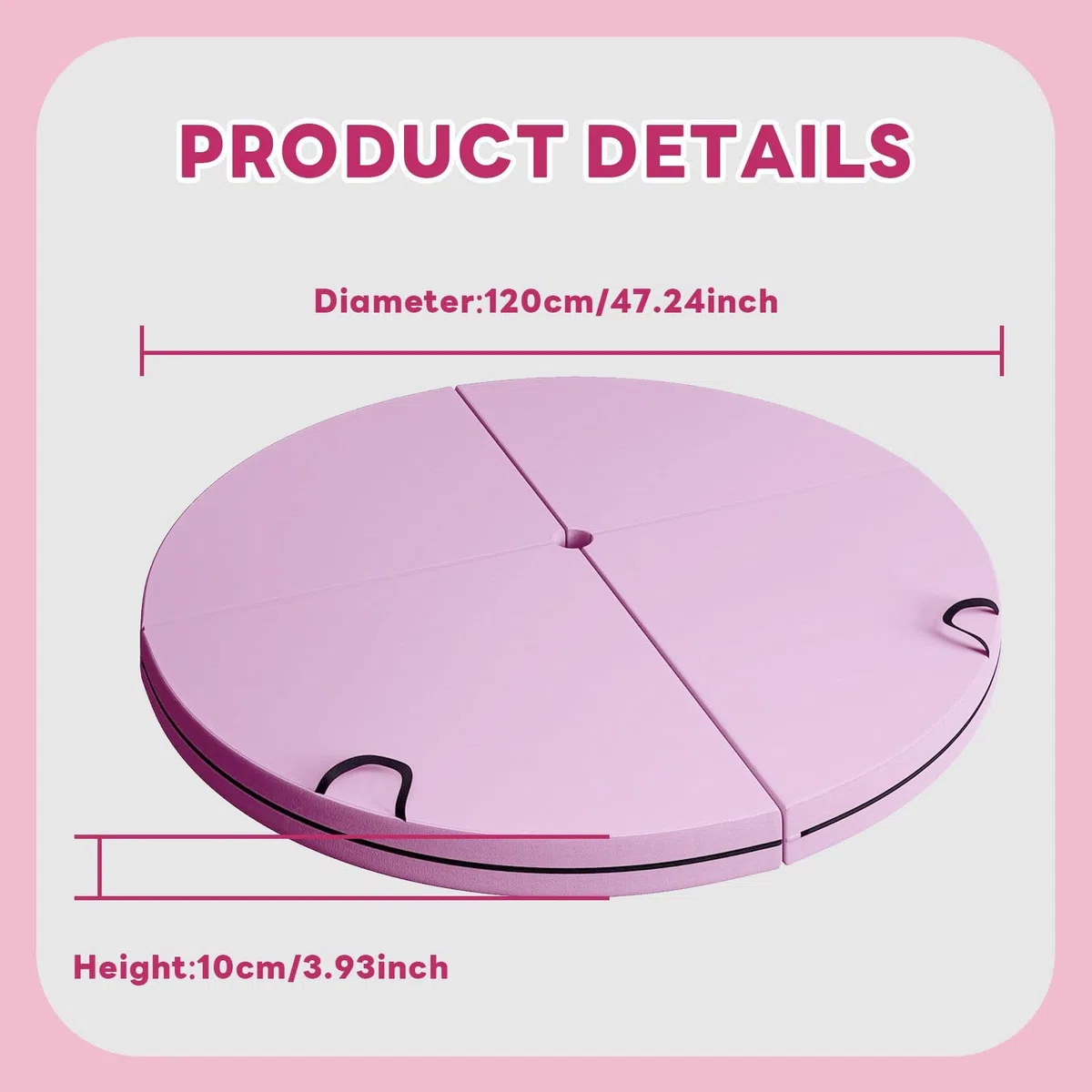 Crash Mat Per Pole Dance - Crash Pad Pieghevole Con Imbottitura Per 120x120x10 Cm | Di Sicurezza Pieghevole Protettivo Anticaduta Per Donne Ragazzi Ragazze Giovani Adolescenti Pale