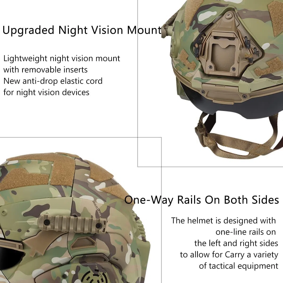 Casco tattico con cuffie rimovibili, ventola anti-appannamento e occhiali scorrevoli per attrezzatura paintball