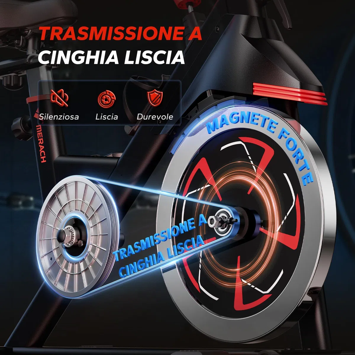 MERACH Cyclette da Casa con Resistenza Magnetica, Bicicletta da Appartamento Silenziosa con Sella Confortevole Migliorata, Schermo LCD, Supporto Tablet, App Esclusiva, Ideale per Training Aerobico