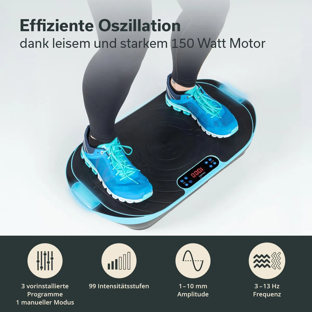Skandika pedana vibrante V2 | attrezzatura fitness per il potenziamento muscolare, corpo intero, oscillazione 6 - 13 Hz, fino a 120 kg, con impugnatura