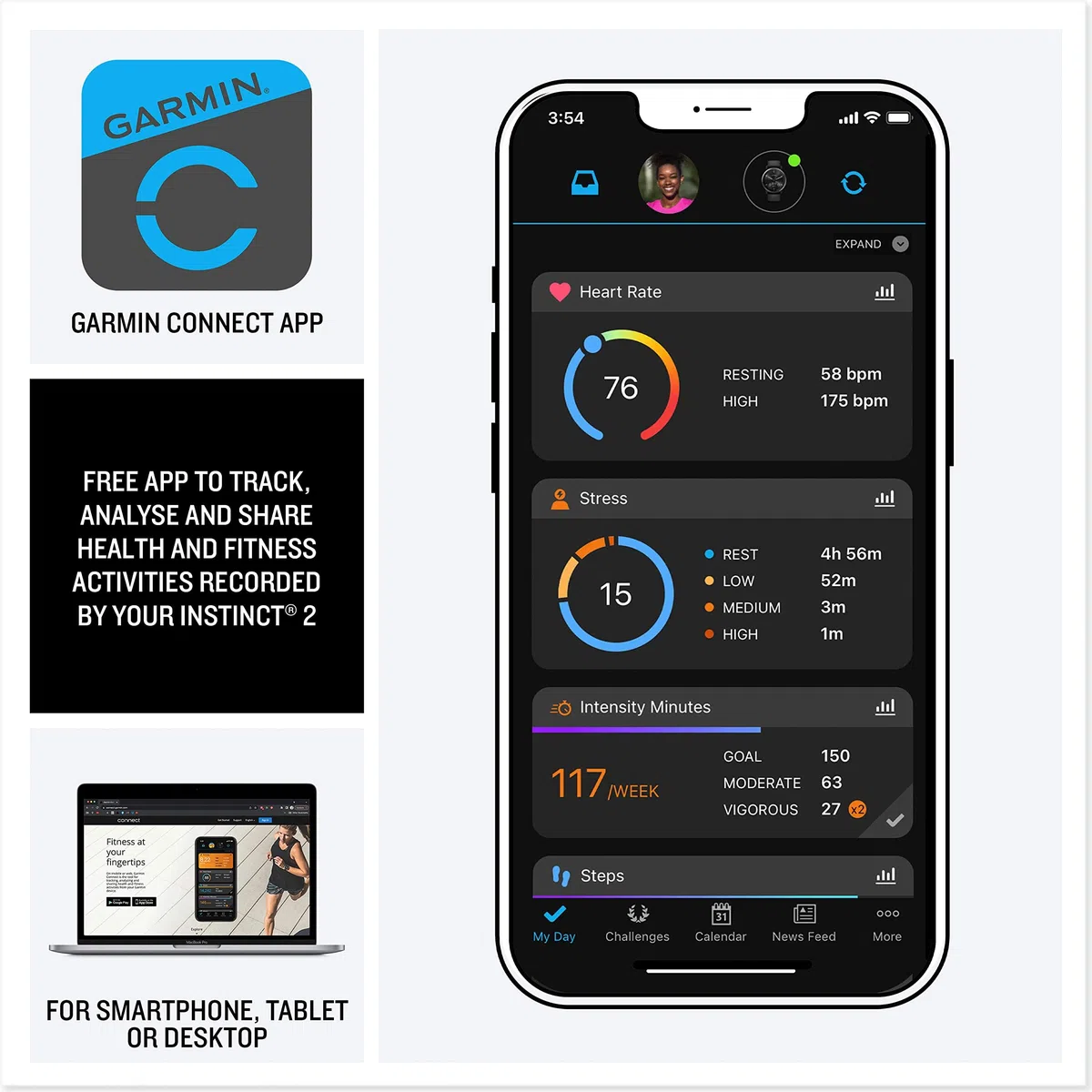 Garmin Instinct 2S - Camo, Smartwatch, 40mm, Rugged design, Autonomia 21 giorni, +30 app multisport, GPS, Cardio, SpO2, Activity Tracker 24/7, Connect IQ (Mist Camo) (Ricondizionato)