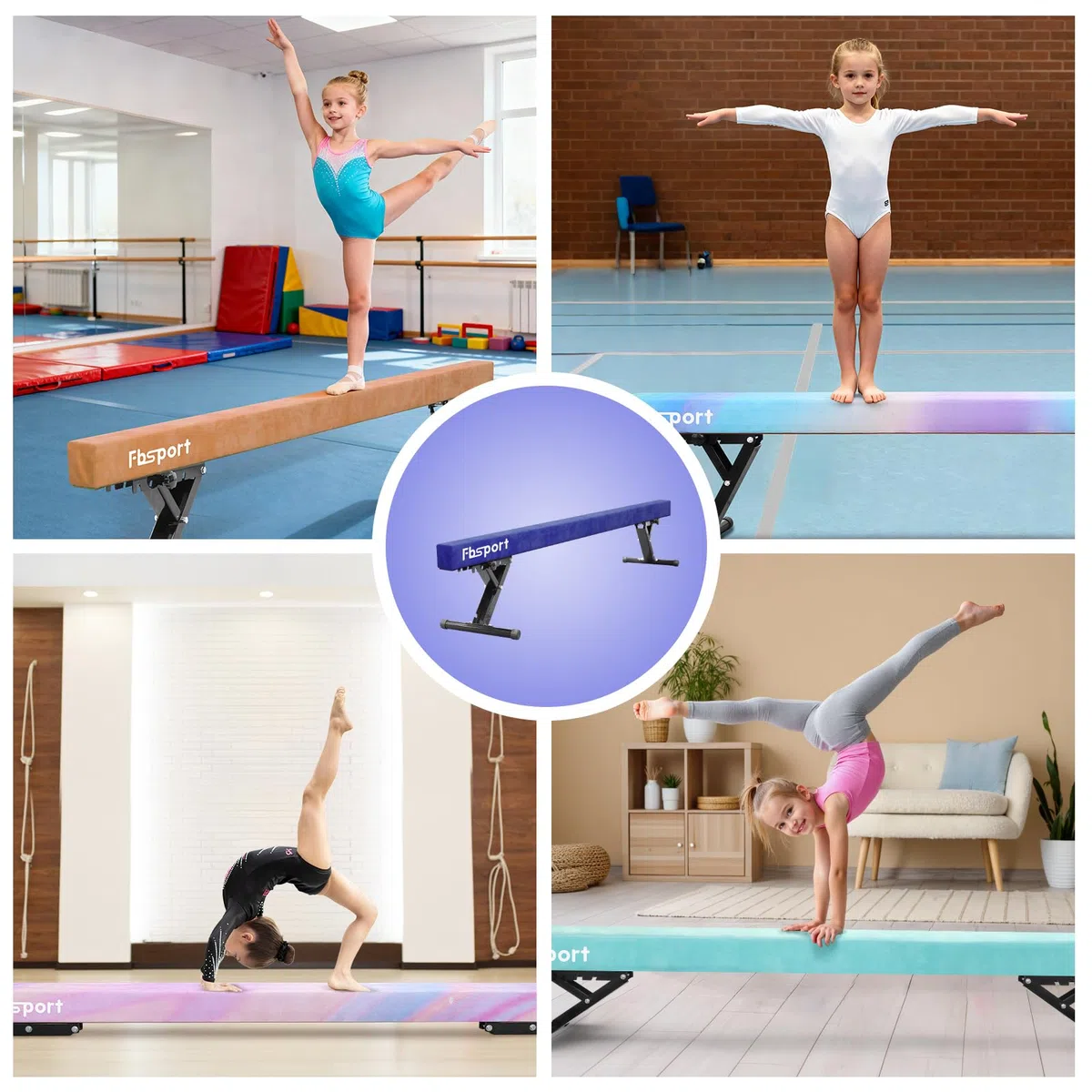 trave ginnastica artistica per casa Regolabile 244CM, 5 altezza regolabiletrave ginnastica trave di equilibrio ginnastica ad alto e basso livello Fascia da pavimento Altamente stabile per bambini
