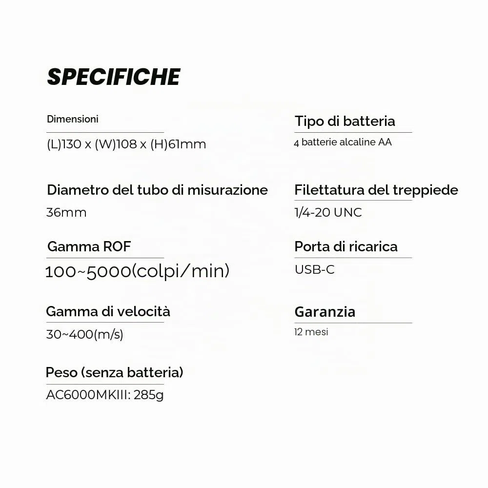 ACETECH Cronografo Airsoft Serie BBS Misuratore di Velocità di Sparo Chrono per Gamer (AC6000 MKIII (Standard))