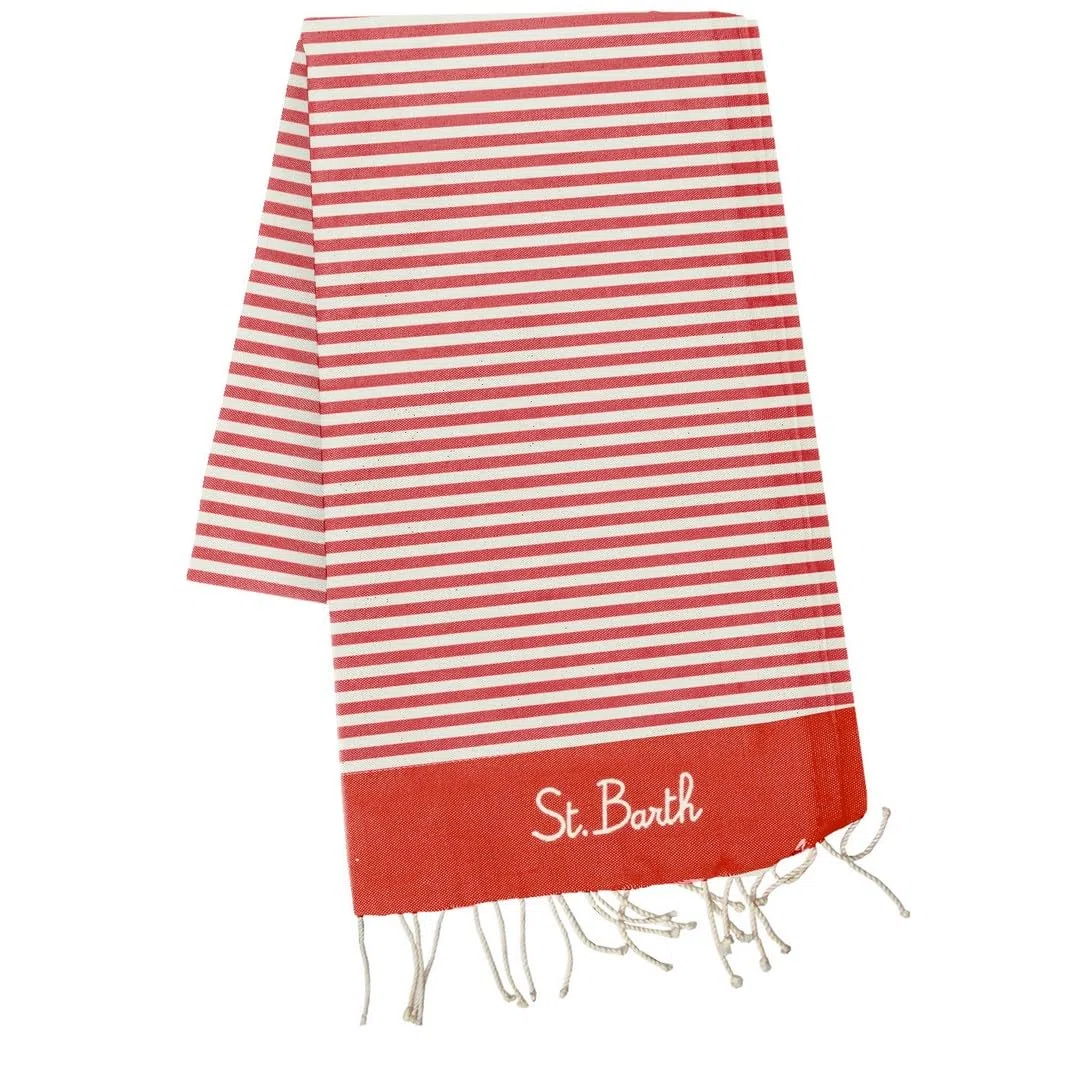 Saint Barth MC2 TELO MARE IN COTONE FOUTASN-07698L ROSSO