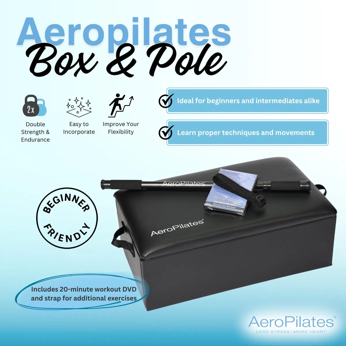 AeroPilates Box & Pole, Scatola e Palo Unisex, Nero, 05-0025