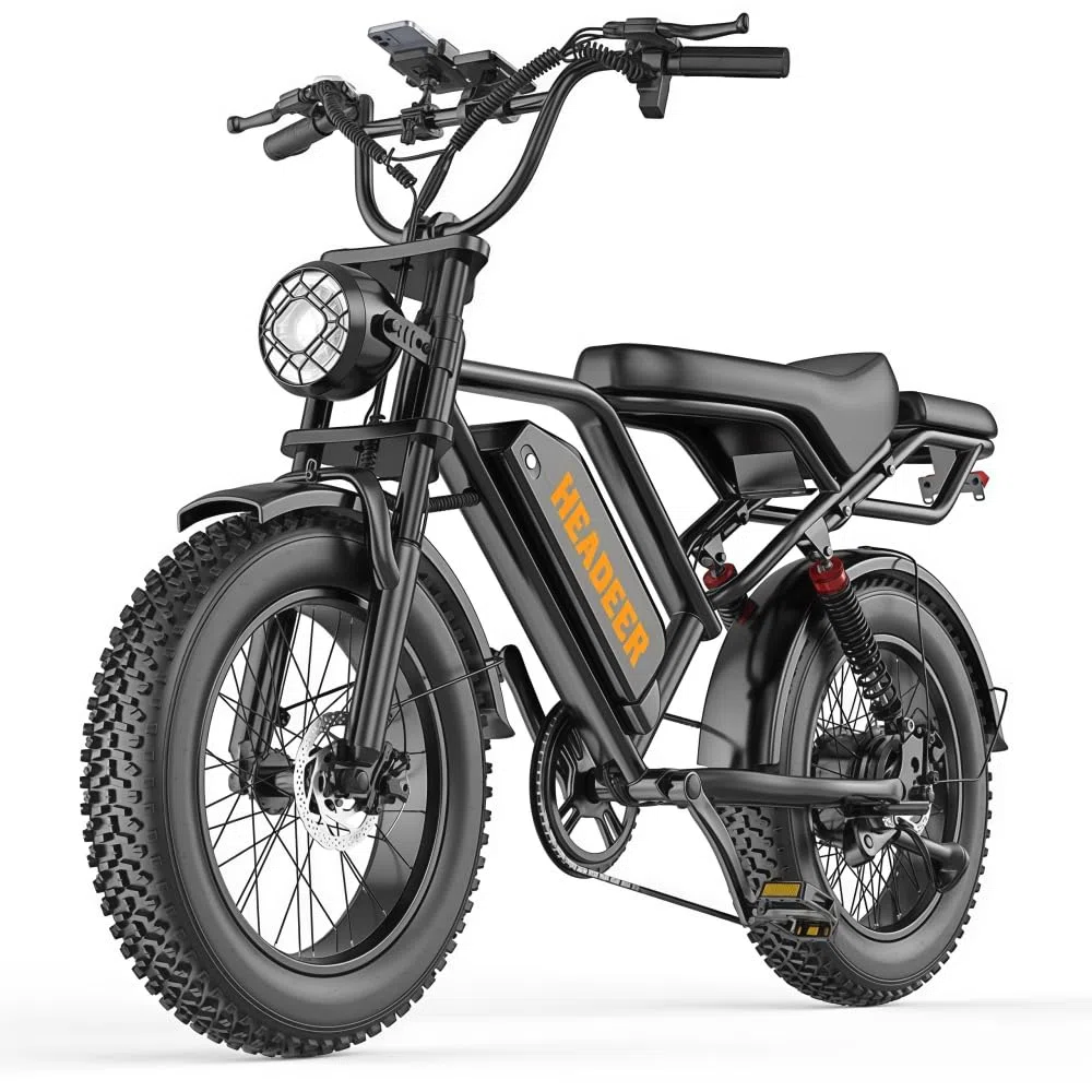 BK20 Bicicletta elettrica per adulti, 48V 20Ah, batteria rimovibile, autonomia 60-100 km, bicicletta elettrica 20 pollici, per tutti i terreni, doppia sospensione, 7 marce, doppio freno a disco