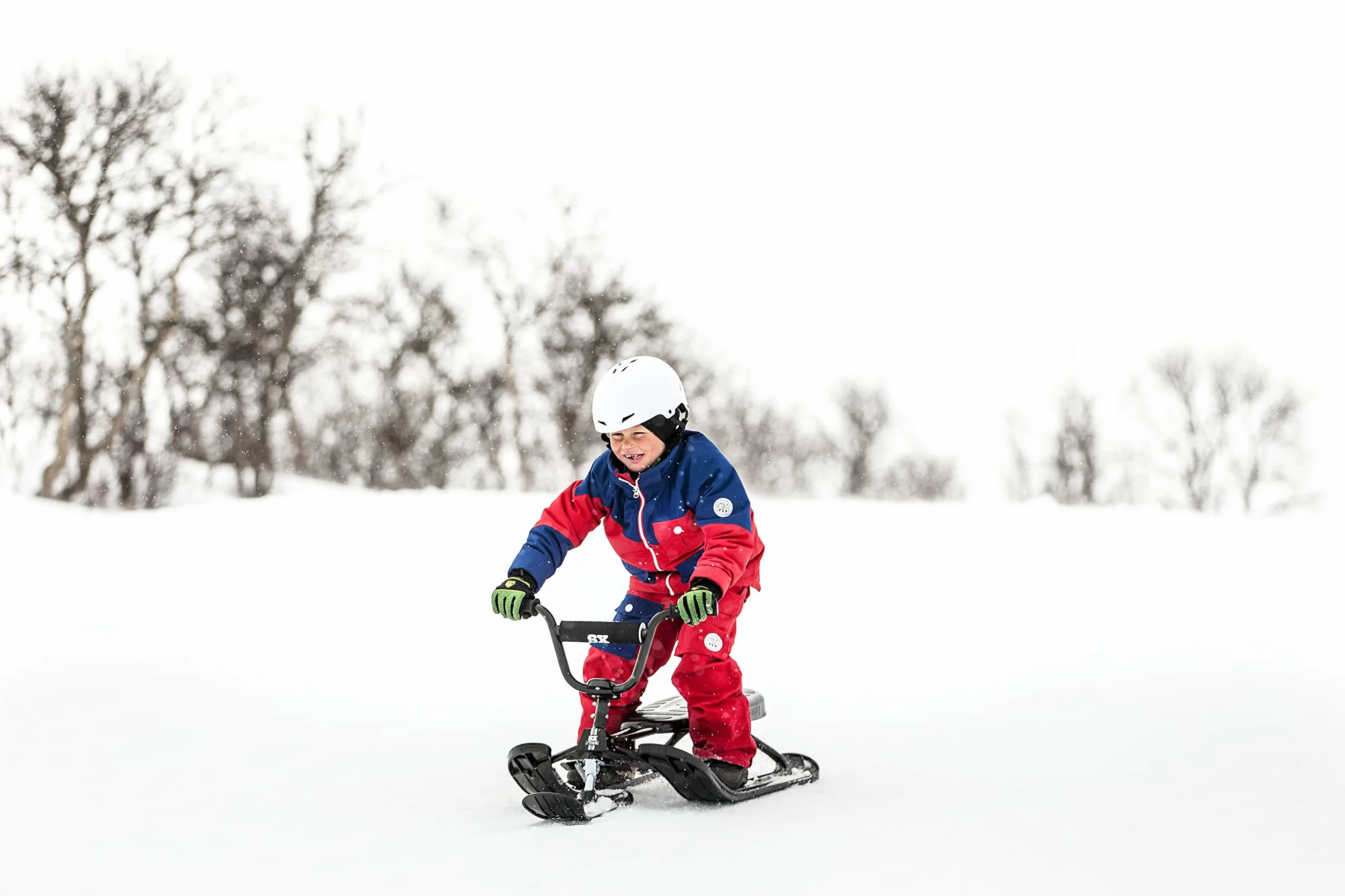 STIGA Snowracer Curve SX Slittino da Neve, Bob con Sterzo BMX e Freno per Adulti e Bambini dai 7 Anni