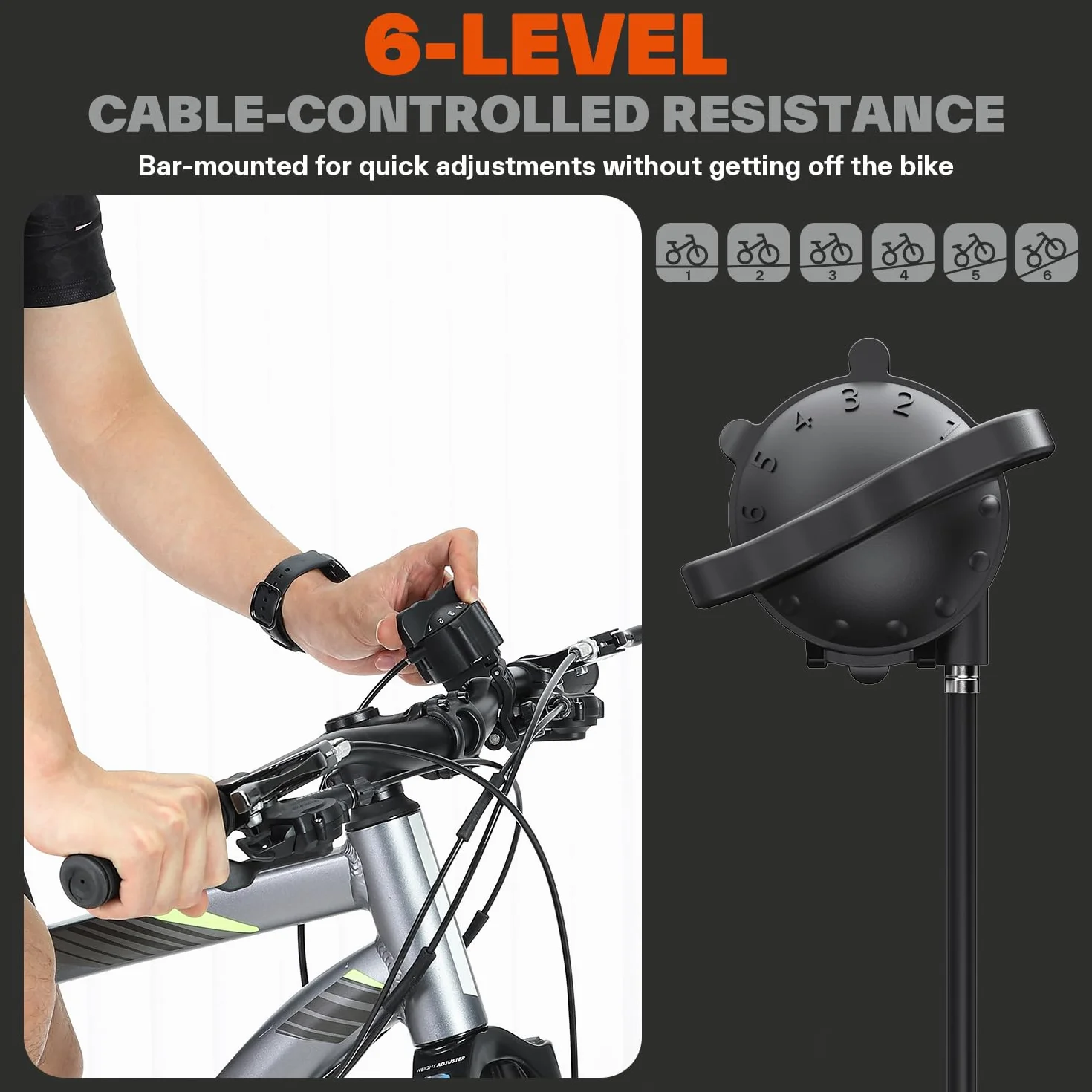 Sportneer Home Trainer Bicicletta, Freno Magnetico, 6 Regolazioni di Resistenza con Ruota di Riduzione del Rumore, Maniglia a sgancio rapido