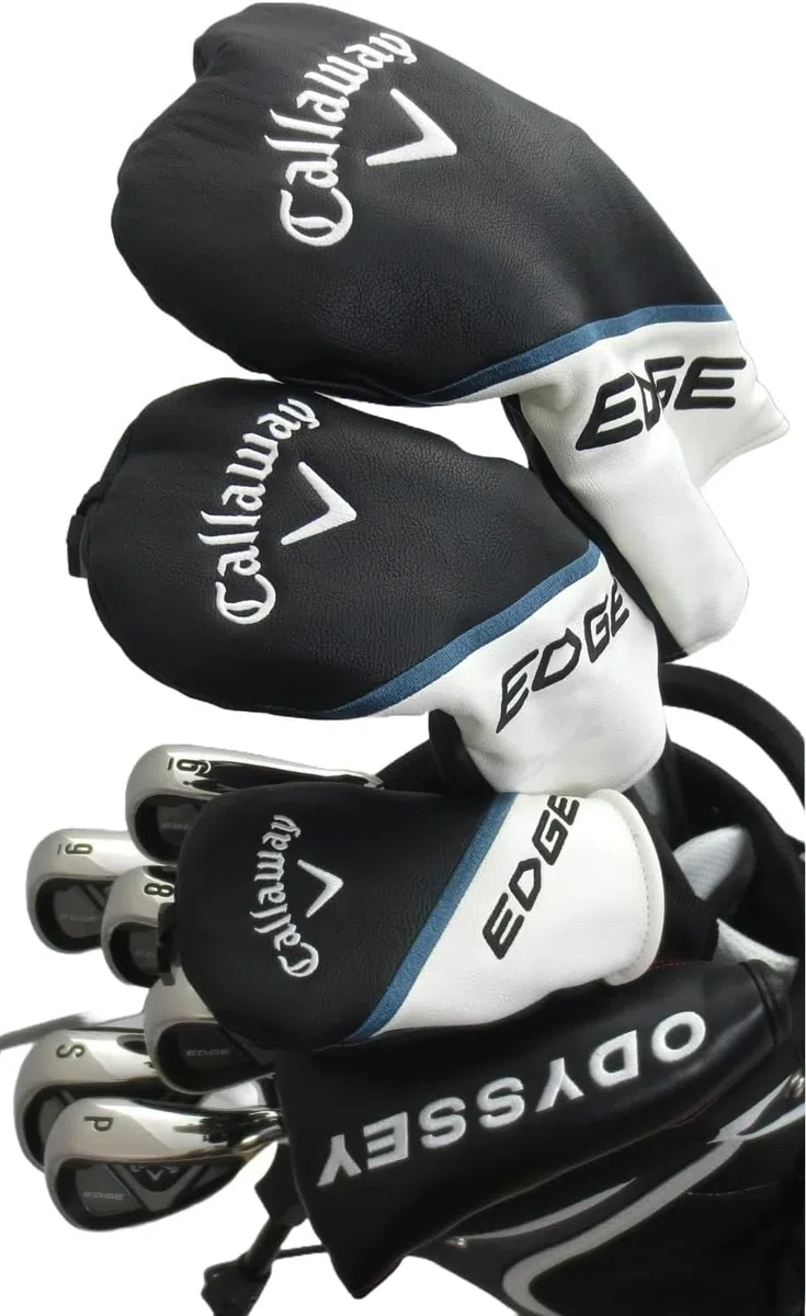Callaway - Set completo da golf da uomo, con mazze da driver, legno da fairway, ibrido, ferri da stiro, borsa con supporto per putter Reg Flex