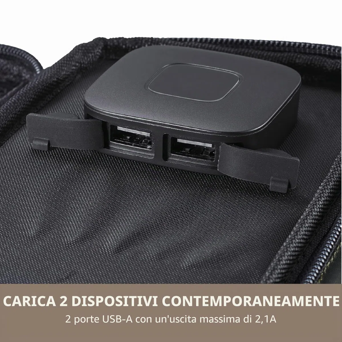 ELECOM NESTOUT - Pannello solare portatile, doppia porta USB-A, caricabatterie per la generazione di energia da 28 W, per telefono da campeggio, in nylon ripstop resistente all'acqua, pieghevole,