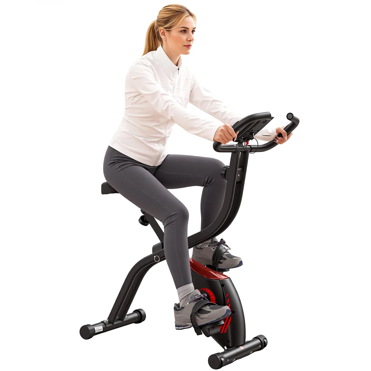 Cyclette pieghevole domestica: 16 livelli magnetici, monitor LCD, sensore cardiaco manuale, sella imbottita, capacità 120 kg. Perfetta per cardio a casa