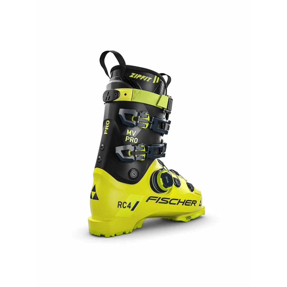 Fischer RC4 PRO MV Boa ZipFit Boot - Stivali 2025, giallo/carbonio, 29.5