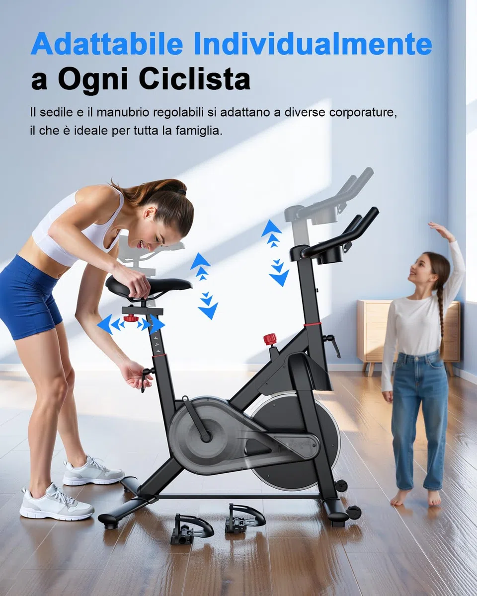 Copant Cyclette da Casa Professionale da Ciclismocon, Ciclette Resistenza Magnetica Regolabile, Bicicletta per Casa con Display Capacità di Peso 136 kg LCD e APP