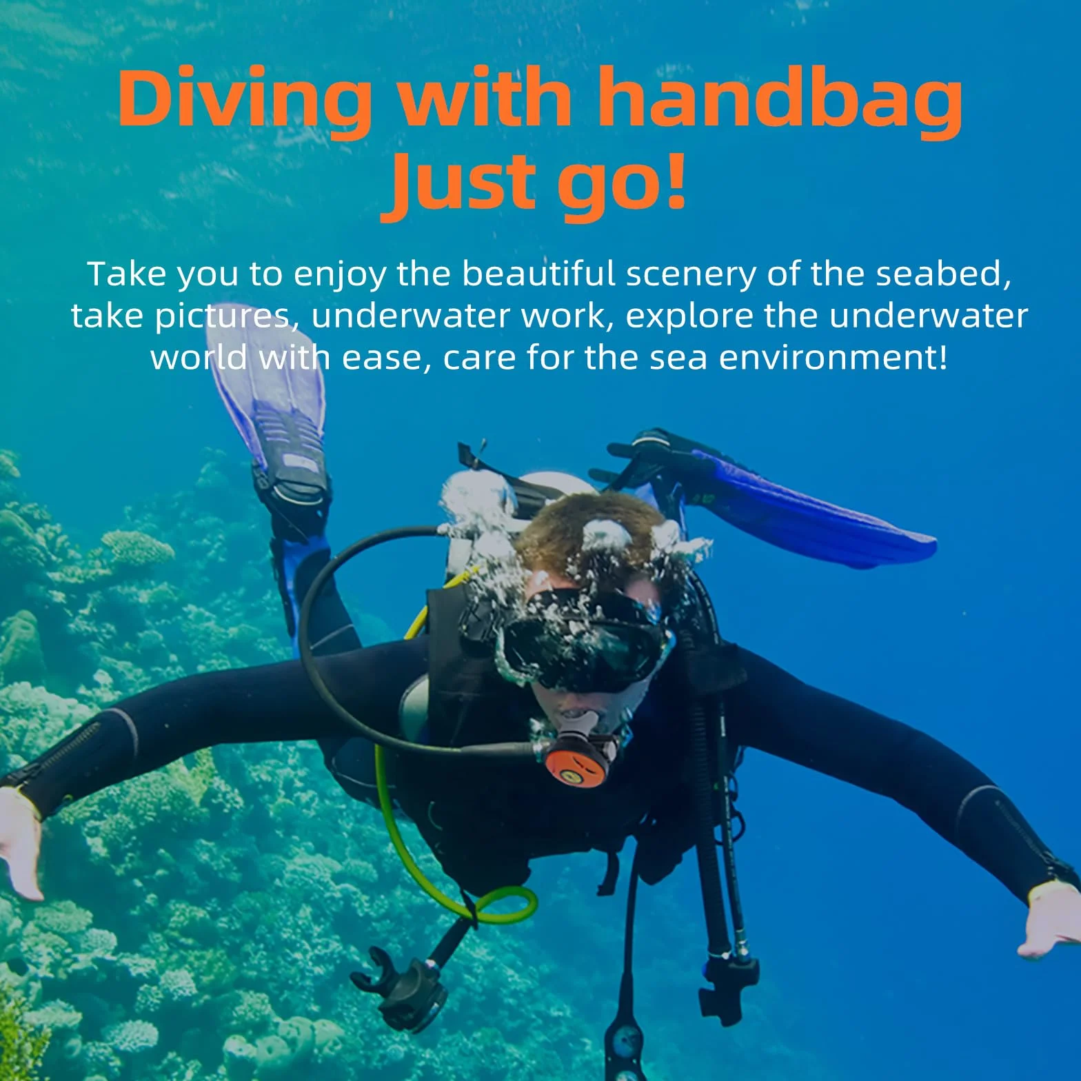 TUXING Ventilatore subacqueo, 45 Minuti Impermeabile Portatile Ricaricabile Scuba Diving Tank, Immersioni Senza Serbatoi, con 7M Tubo telescopico e regolatore di respirazione 52 Litri/min per