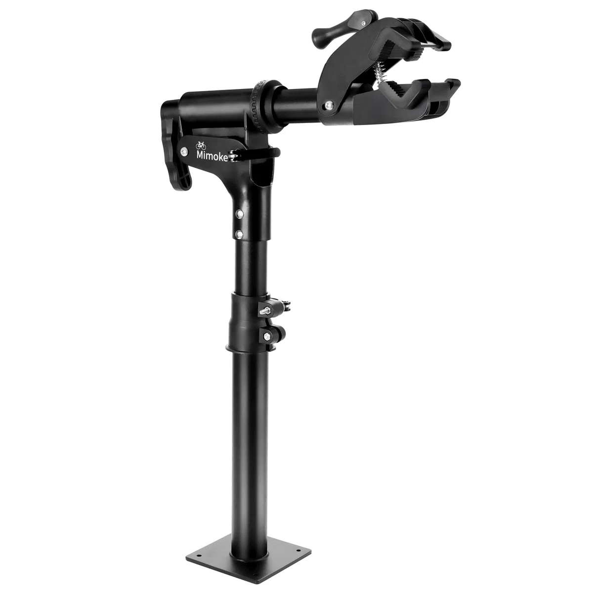 Mimoke Supporto per riparazione biciclette Supporto da parete Banco da lavoro per bici Morsetto regolabile in altezza Rack di manutenzione domestica