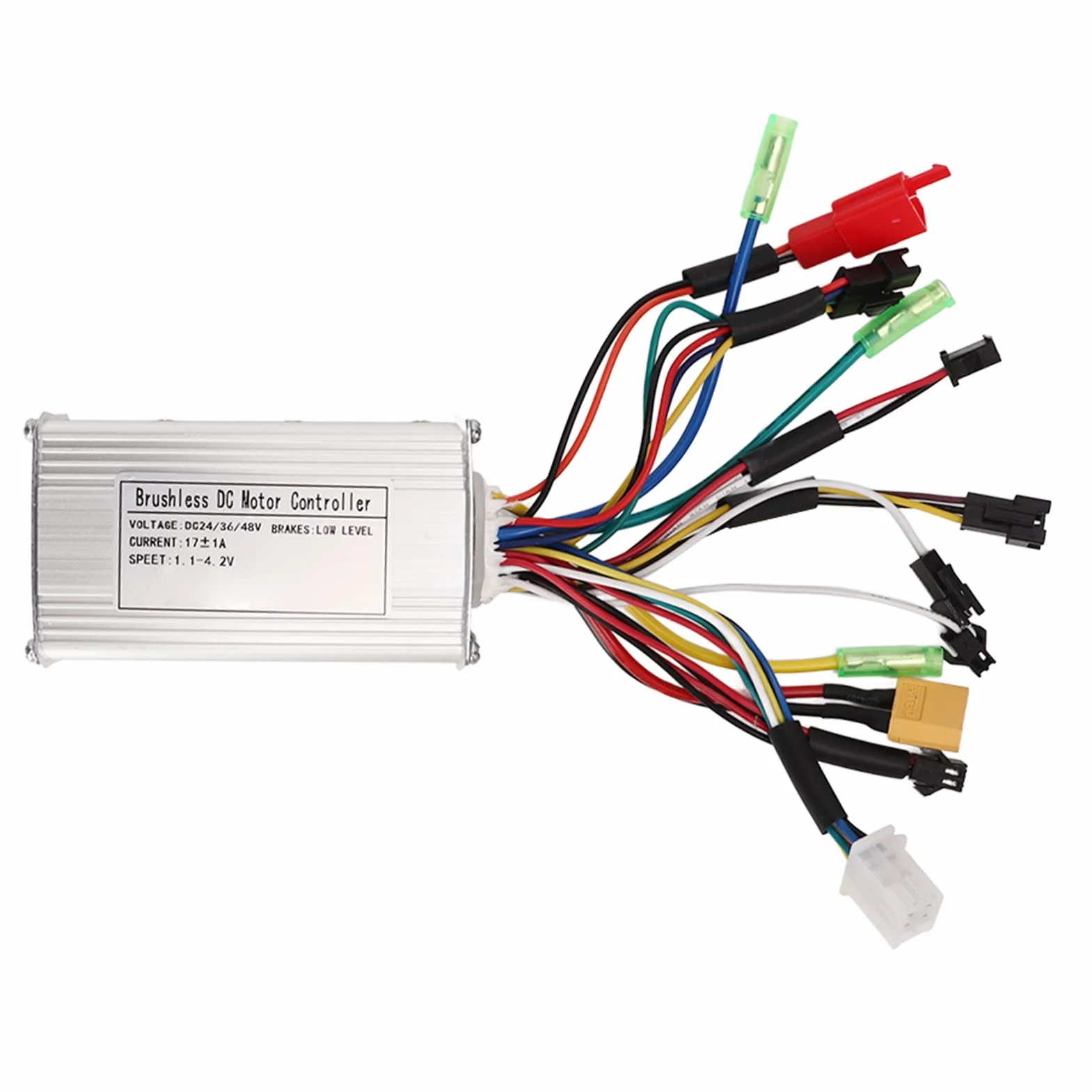 BuyWeek Kit Controller Motore Brushless Bici Elettrica, 24V 36V 48V 250W 350W Bicicletta Elettrica 17a Controller S866 Display LCD Misuratore Pollice Acceleratore 8 Sensore di Assistenza Magnetica