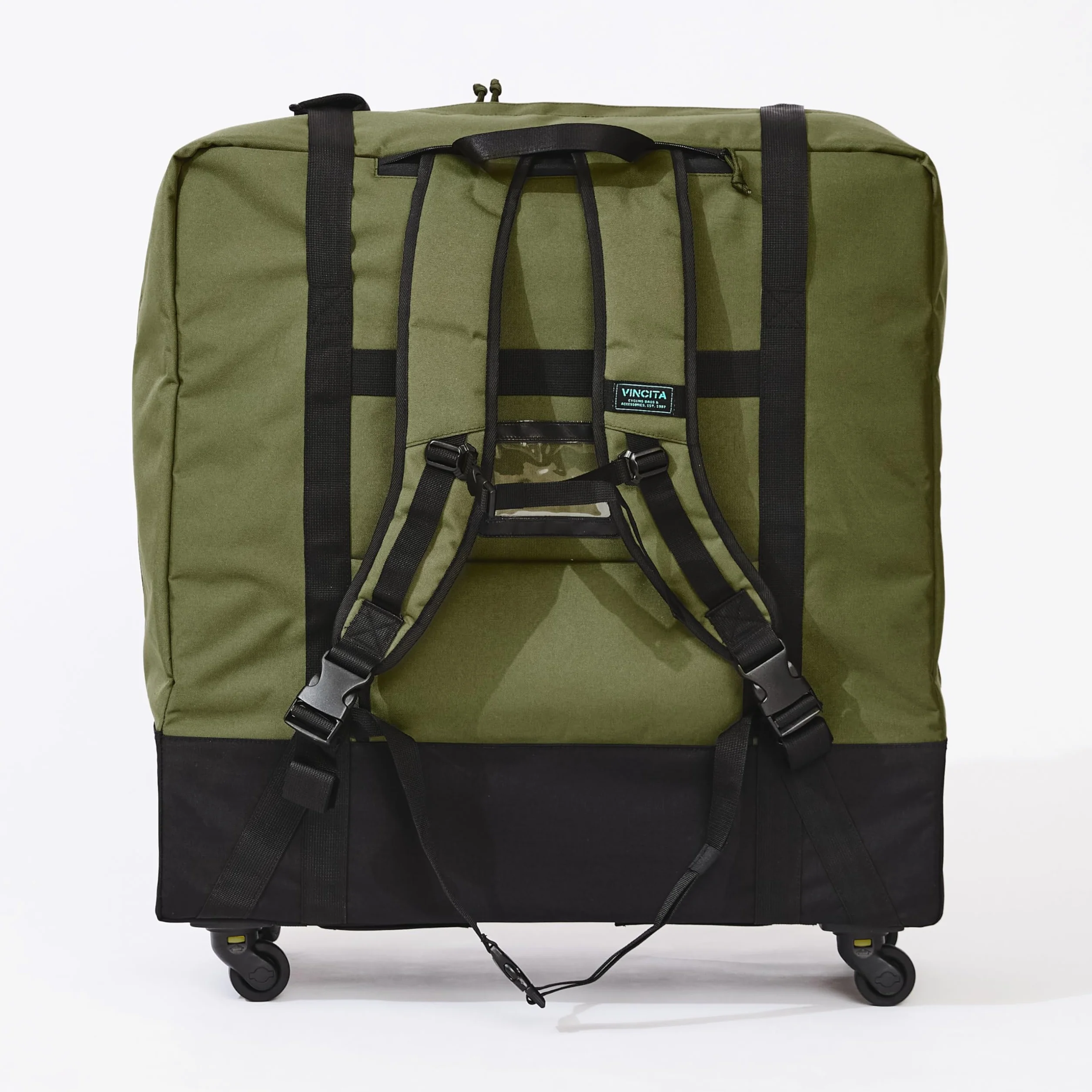 Vincita Sightseer 4.0 - Borsa da trasporto morbida per bicicletta pieghevole Brompton, con borsa per indumenti, quattro ruote staccabili e tracolla Brompton, soluzione leggera per viaggi aerei