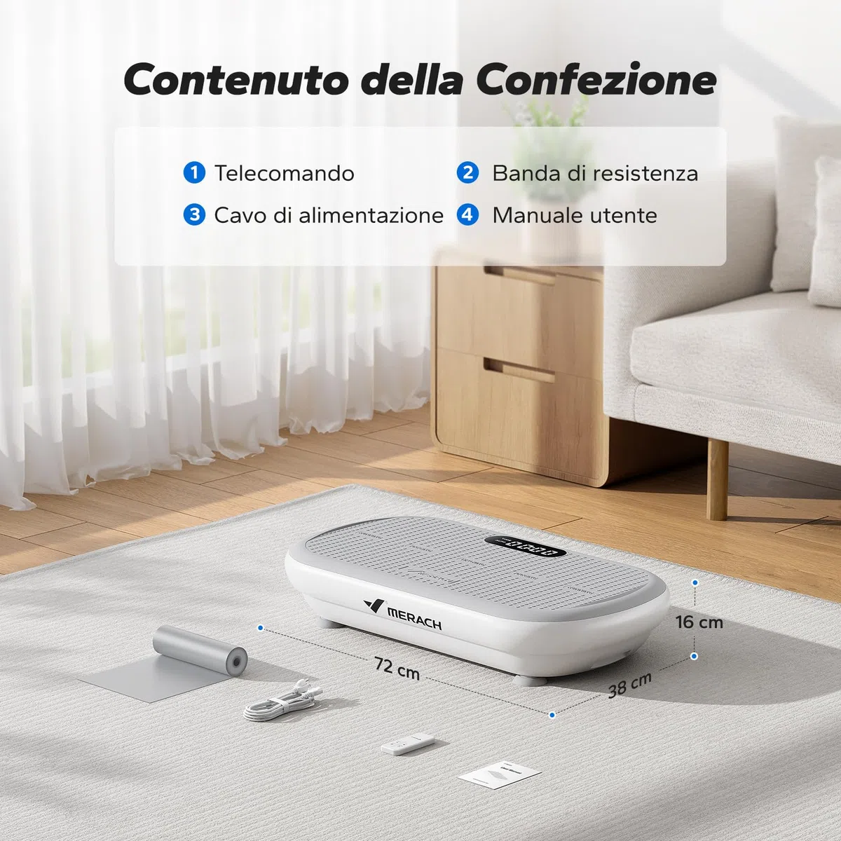 MERACH Pedana Vibrante Dimagrante Potente per L'allenamento e il Modellamento, Ampiezza di 13 mm, Capacità di Peso di 200 kg, Pedale in Silicone, Altoparlante Bluetooth Incorporato