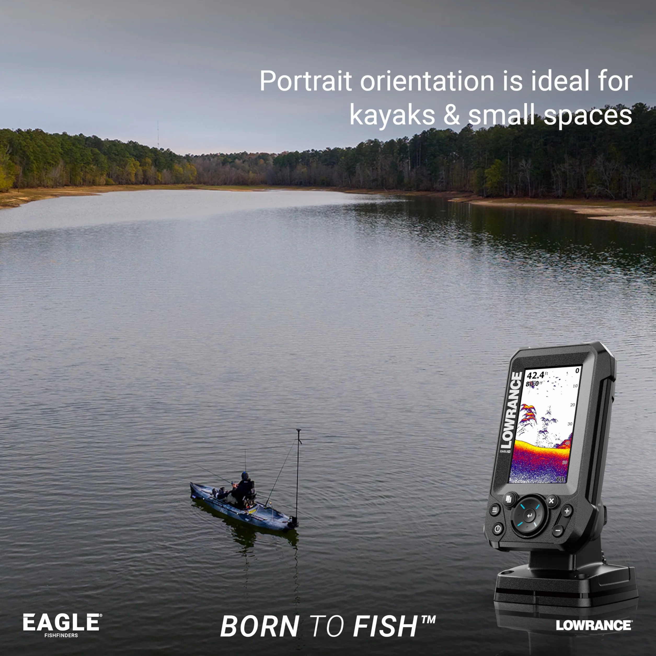 Lowrance Eagle - Ecoscandaglio GPS Chartplotter, Varie Dimensioni, Per Pesca, Profondità, ProFishing(4")