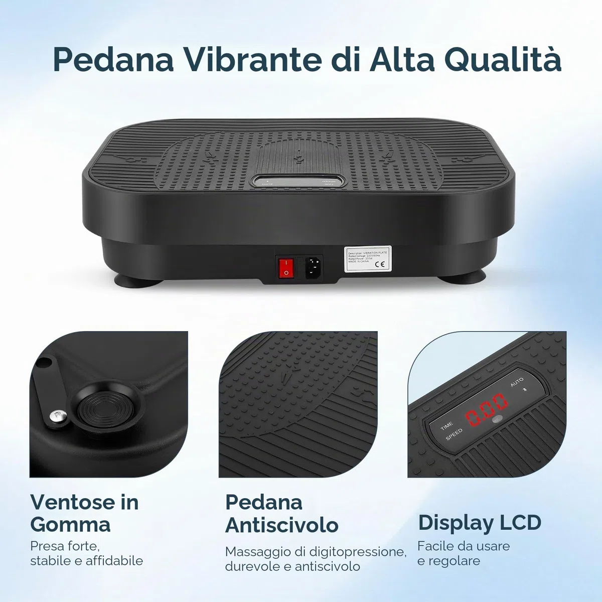 Pedana Vibrante Dimagrante,Pedana Vibrante per Circolazione Gambe 120 livelli di Vibrazione e 5 Programmi, Altoparlante Bluetooth Integrato, per Automatico della Velocità
