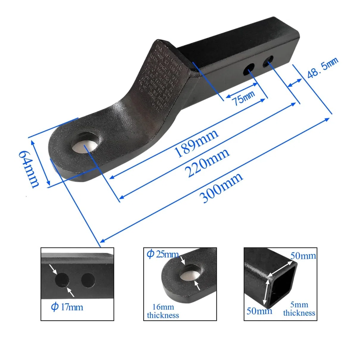 EDEDE Gancio Traino, Accessori for Parti di Barche for Camper, Gancio di Traino for Gancio di Traino con Attacco a Sfera da 2 Pollici, Blocco di Sicurezza Universale per Gancio di Traino, roulotte