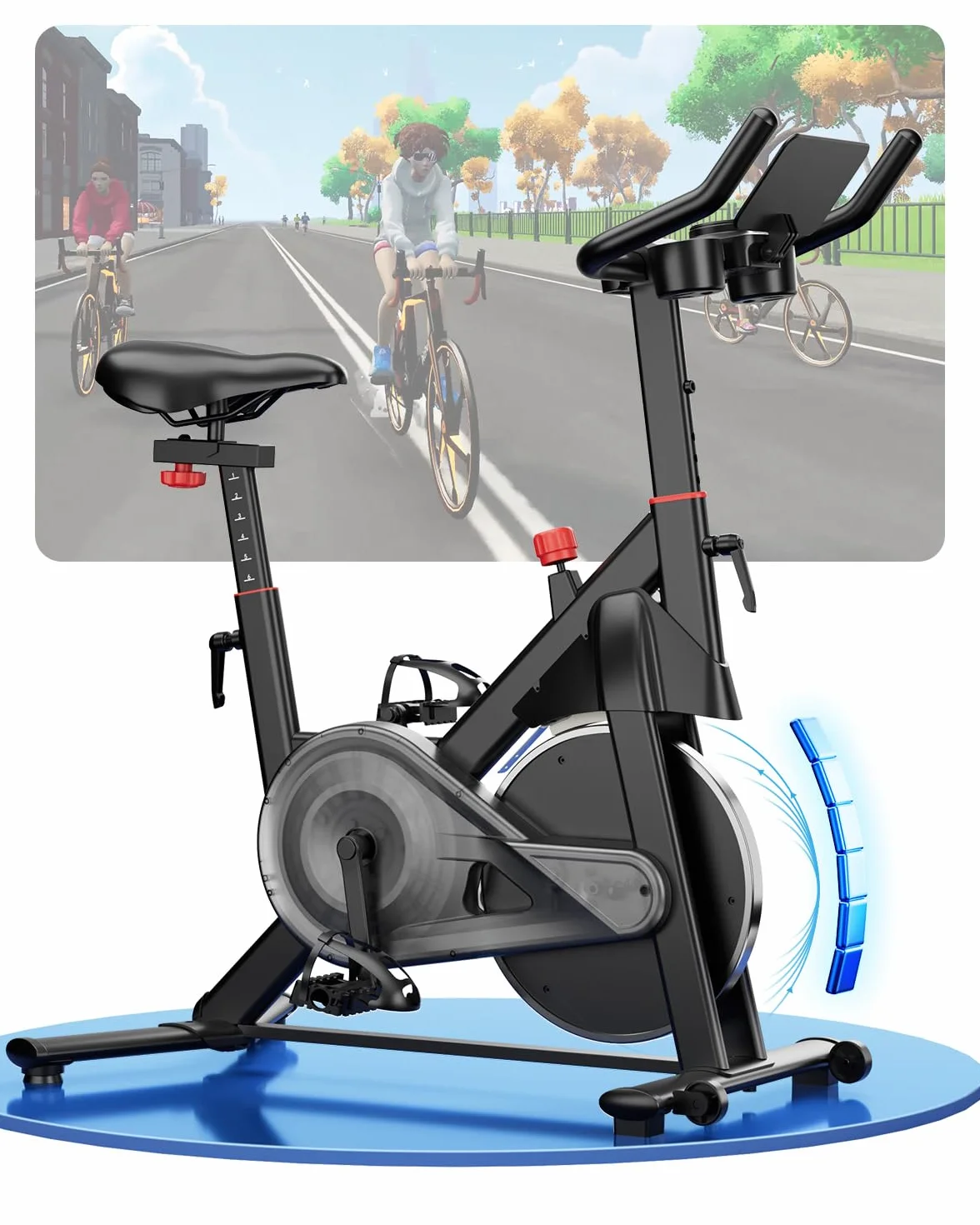 Copant Cyclette da Casa Professionale da Ciclismocon, Ciclette Resistenza Magnetica Regolabile, Bicicletta per Casa con Display Capacità di Peso 136 kg LCD e APP