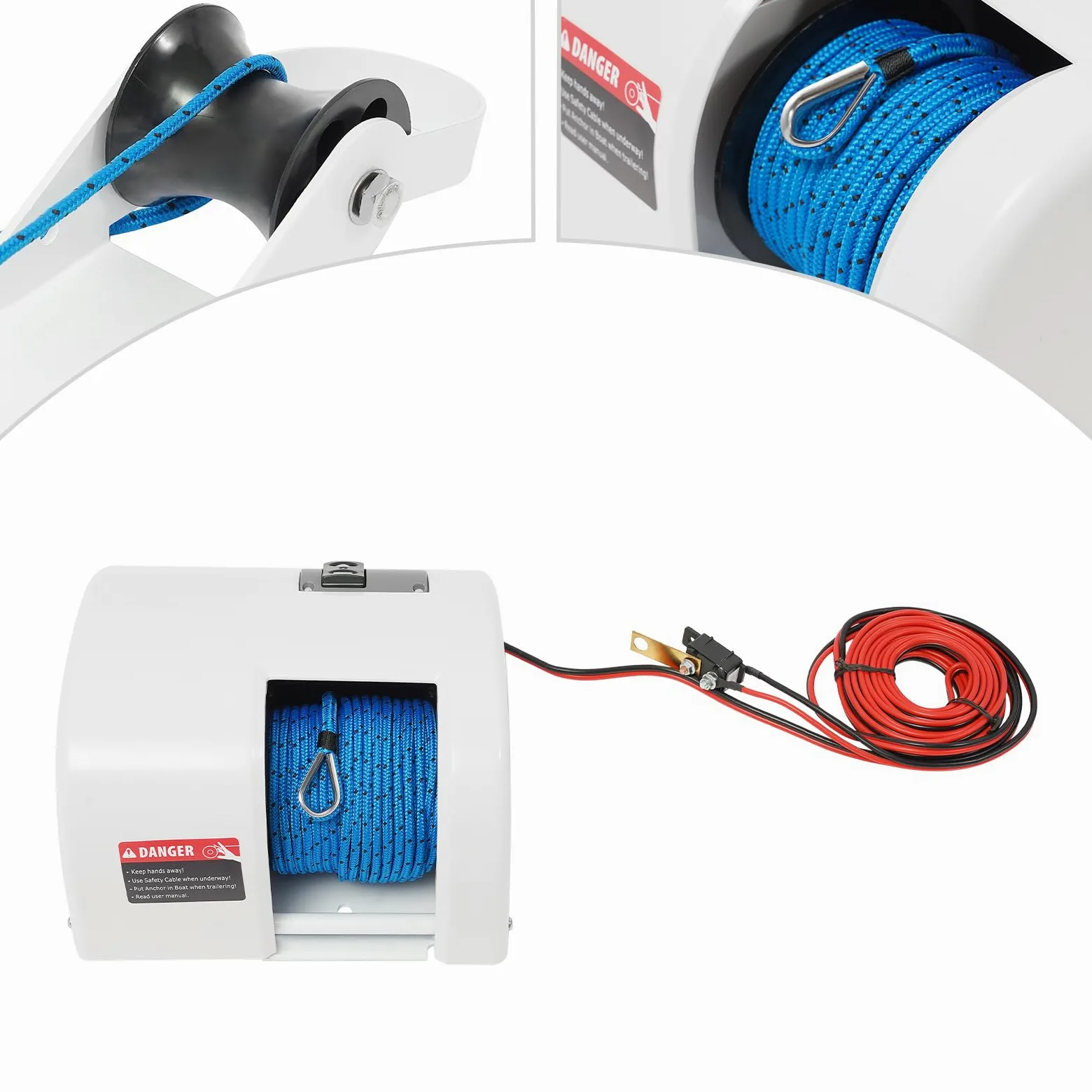 Verricelli elettrici marini radiocomandati per acqua di mare, qualità eccellente, aspetto elegante, accessori completi, lavorazione eccellente, potente e lunga durata