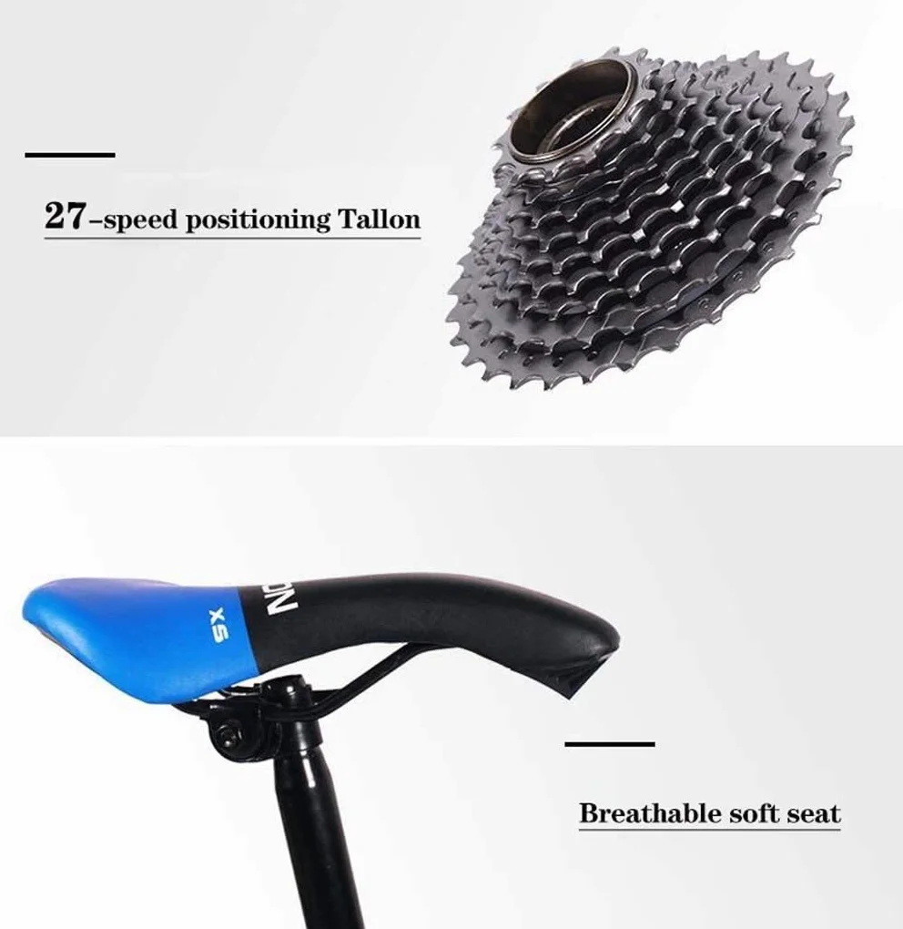 MU 26 Pollici Bicicletta Della Strada, 24 Velocità Bici, Doppio Disco Freno, Acciaio Al Carbonio Telaio, Strada Biciclette da Corsa, per Uomo e Donna per Soli Adulti,Argento
