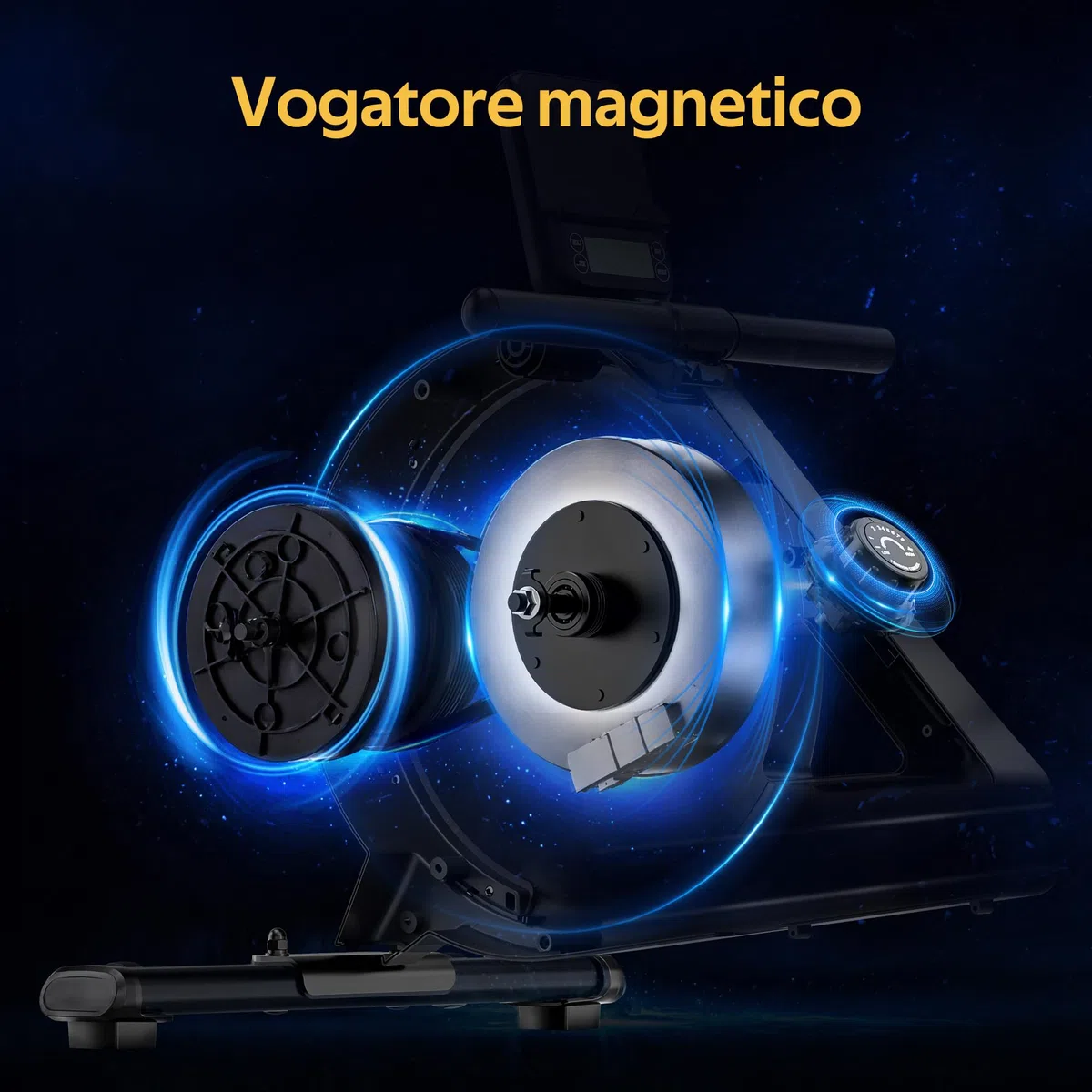 LABGREY Vogatore Magnetico Bluetooth, Compatibile con APP, Binario in Lega, Silenzioso e Stabile, Capacità 158 kg, Ideale per Allenamento Cardio Domestico