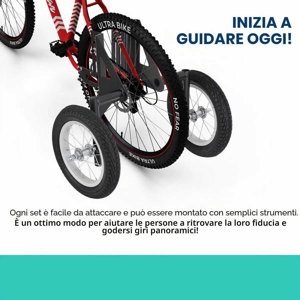 Moshay Rotelle stabilizzatrici regolabili per bici da adulto, adatte per bici da 61 cm a 73,7 cm, qualità resistente