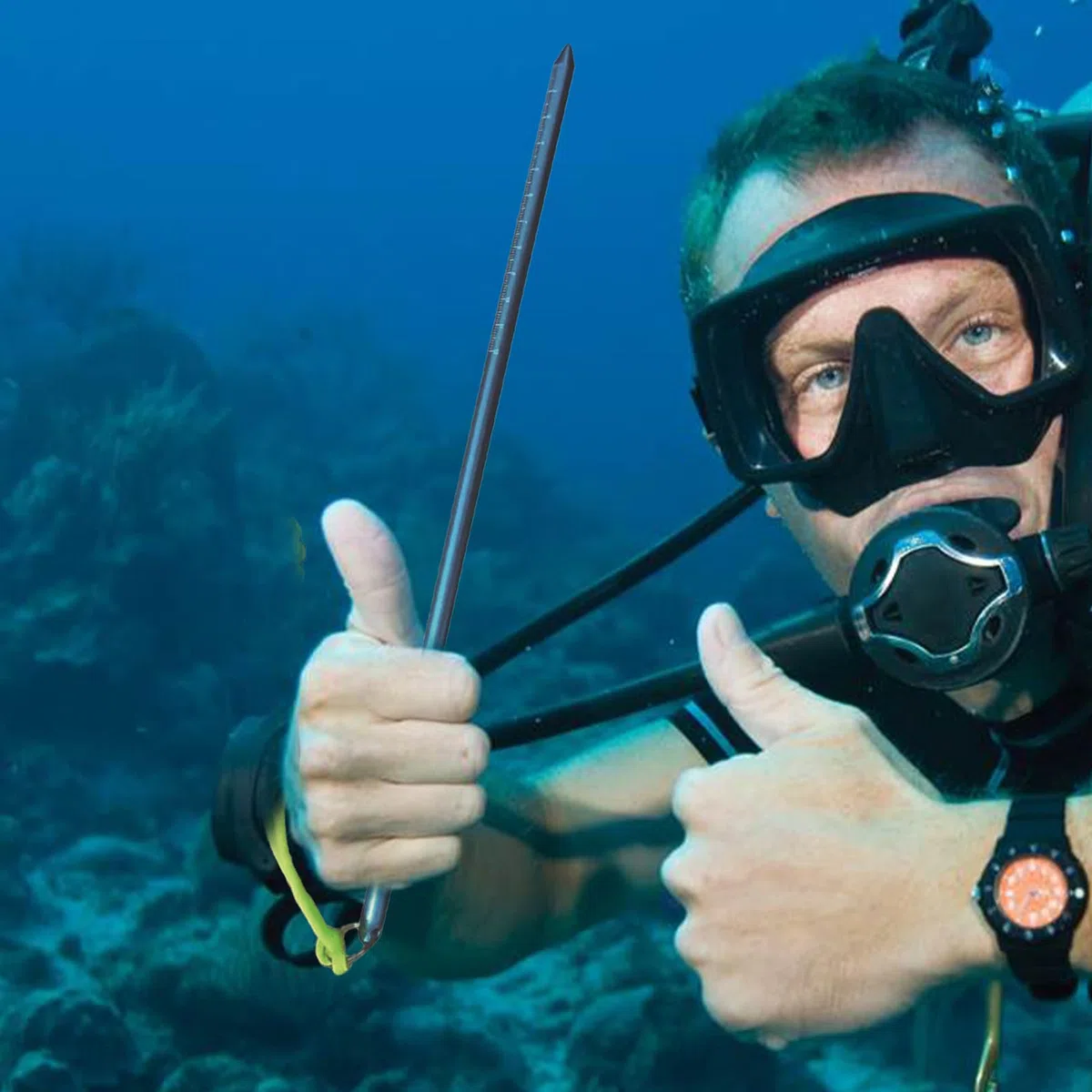 Bacchetta subacquea – Trusty Sound Generator Stick, attrezzatura da nuoto in mare | Puntatore dal design aerodinamico, strumenti subacquei in alluminio per nuotatori principianti, 35,1 cm
