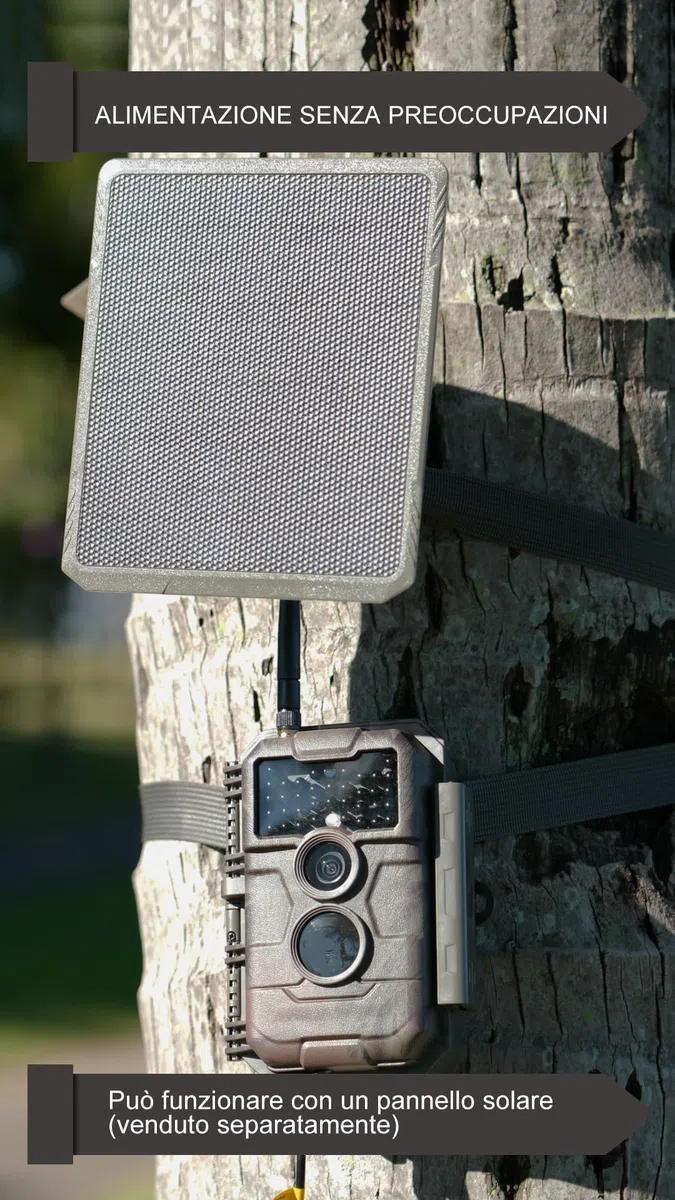 GardePro E6P Max Fotocamera da Caccia, WIFI, Batteria Ricaricabile da 8000mAh, Scheda SD Integrata, 64MP 1296P, Ampio Campo Visivo di 110°, Animali Movimento Attivato Visione Notturna Esterna
