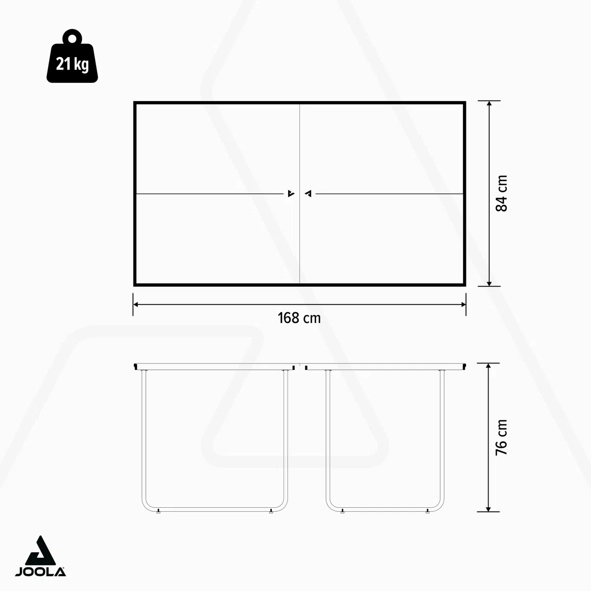 Joola 19110 - Tavolo da ping-pong, misura media, Dimensioni 168 x 84 x 76 cm, colore: Blu