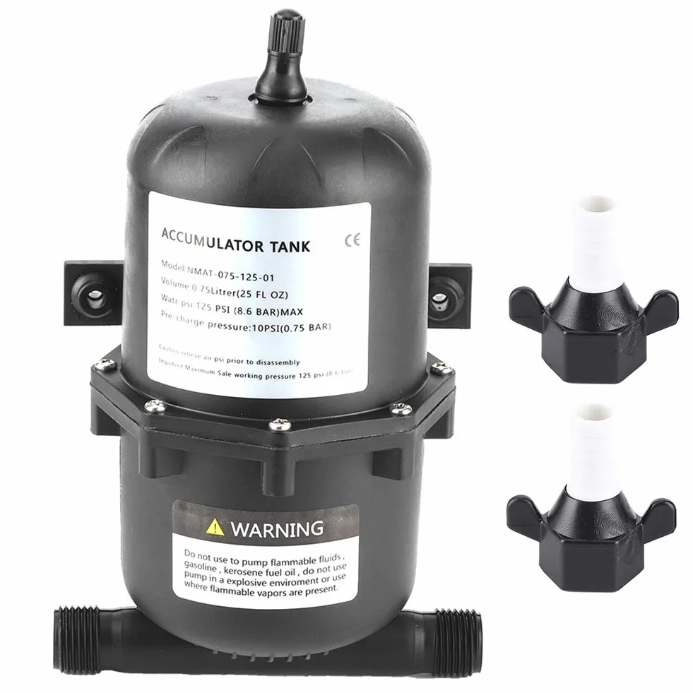 Serbatoio a Pressione Dell'accumulatore, Yctze Serbatoio a Pressione Dell'accumulatore Controllo del Flusso della Pompa Dell'acqua 0,75 L 125PSI Impermeabile per Barca RV Marina shurflo accumulator pe