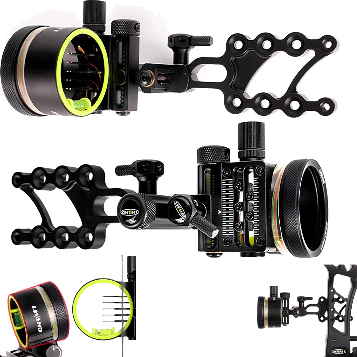 wolfman Tiro con L'Arco Mirino ad Arco Compound 5 Pin 0.019 "Fibra Ottica Micro Regolazione Mirino ad Arco Mirino da con Luce per Mano Destro Sinistro da